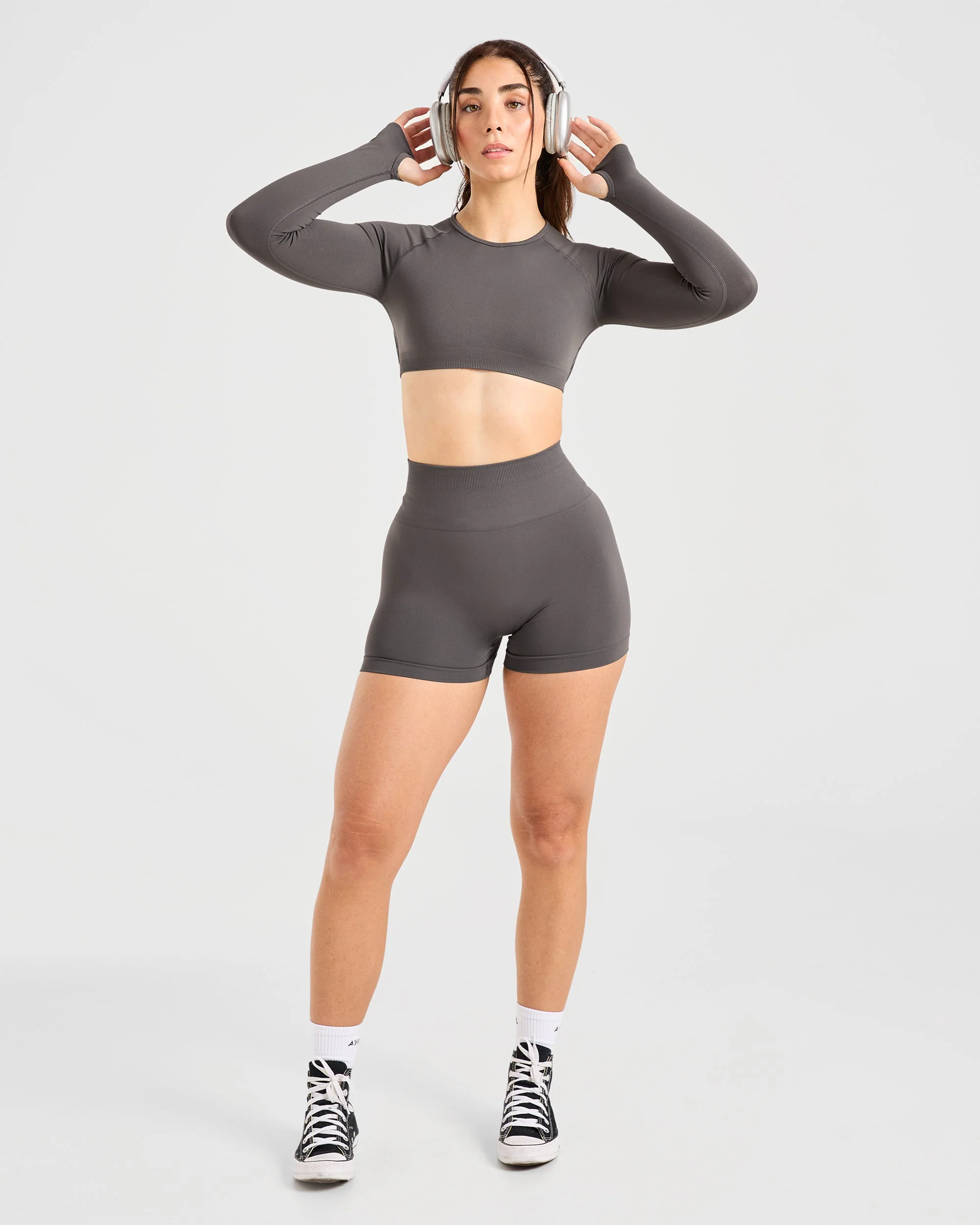 Power Seamless Shorts - Charcoal - Image 8