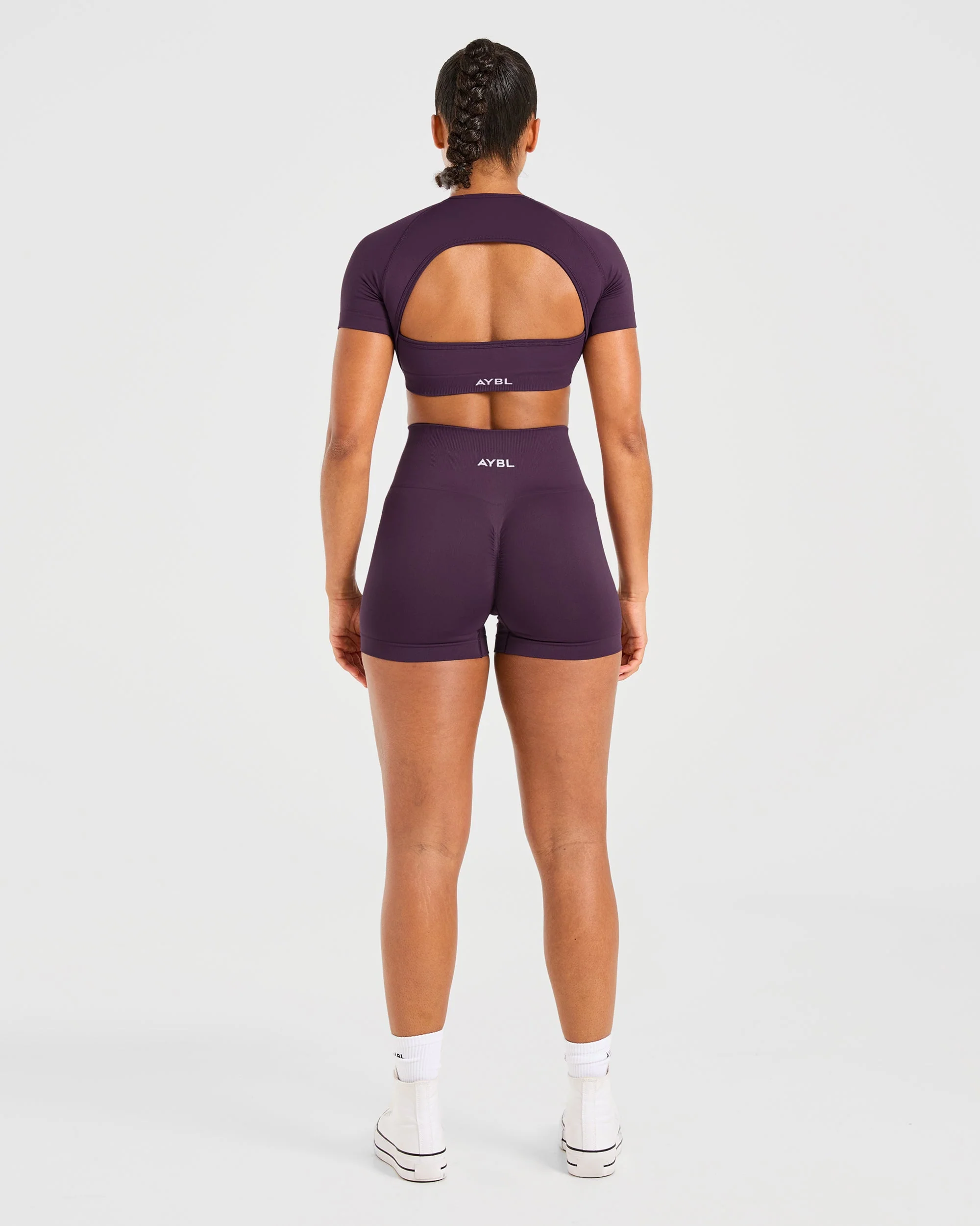 Power Seamless Shorts - Grape Wine - Image 4