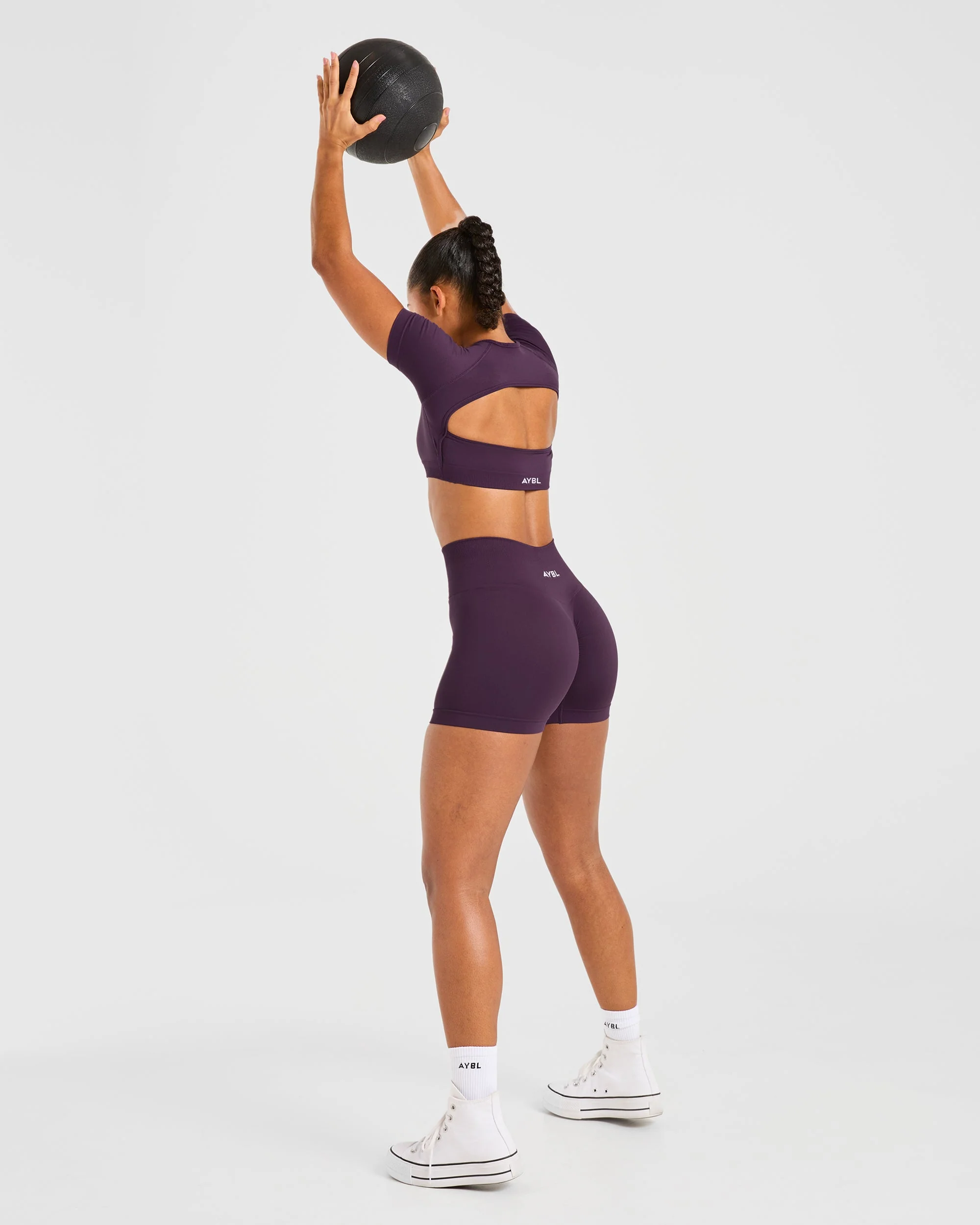 Power Seamless Shorts - Grape Wine - Image 7