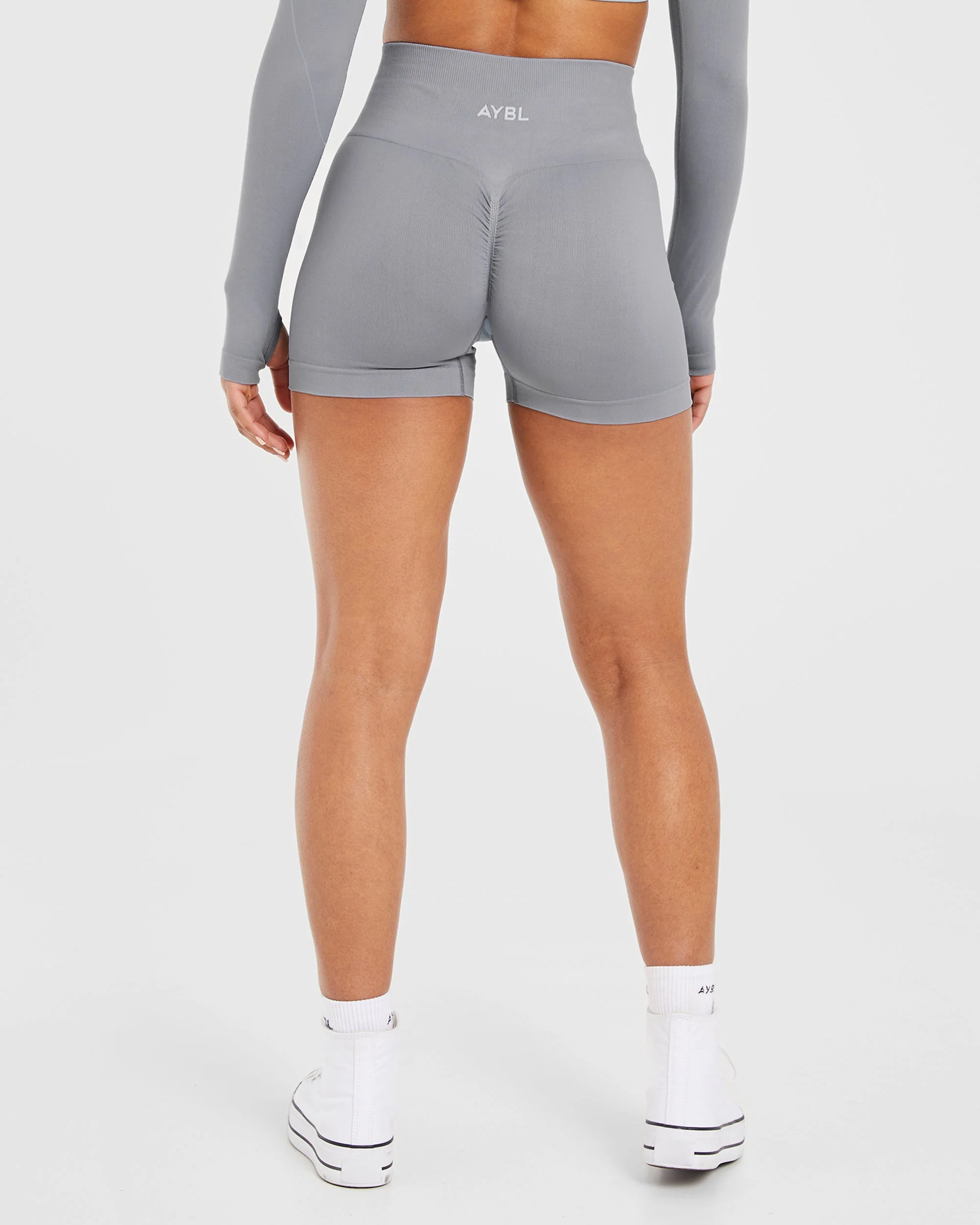 Power Seamless Shorts - Grey - Image 2