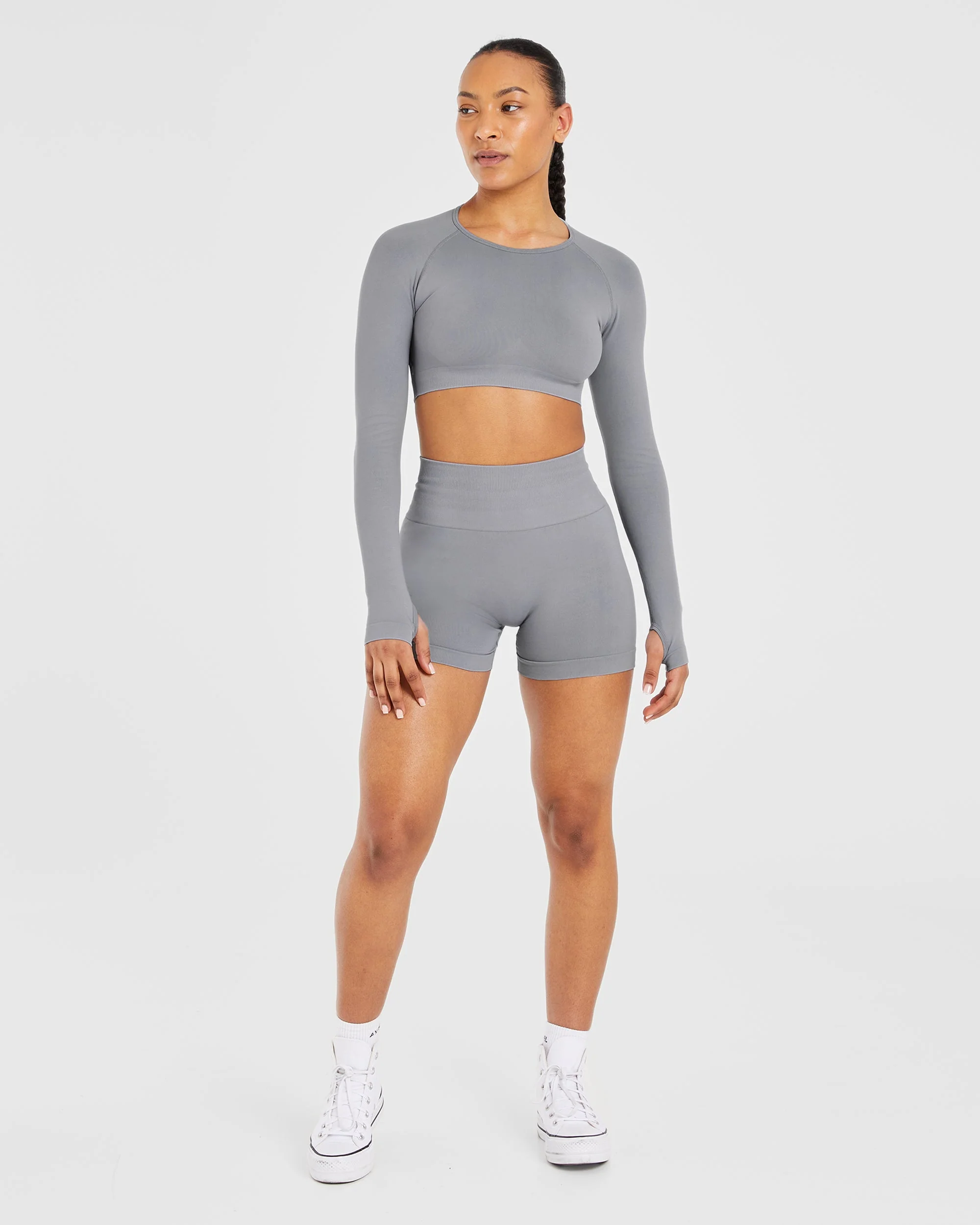 Power Seamless Shorts - Grey - Image 3
