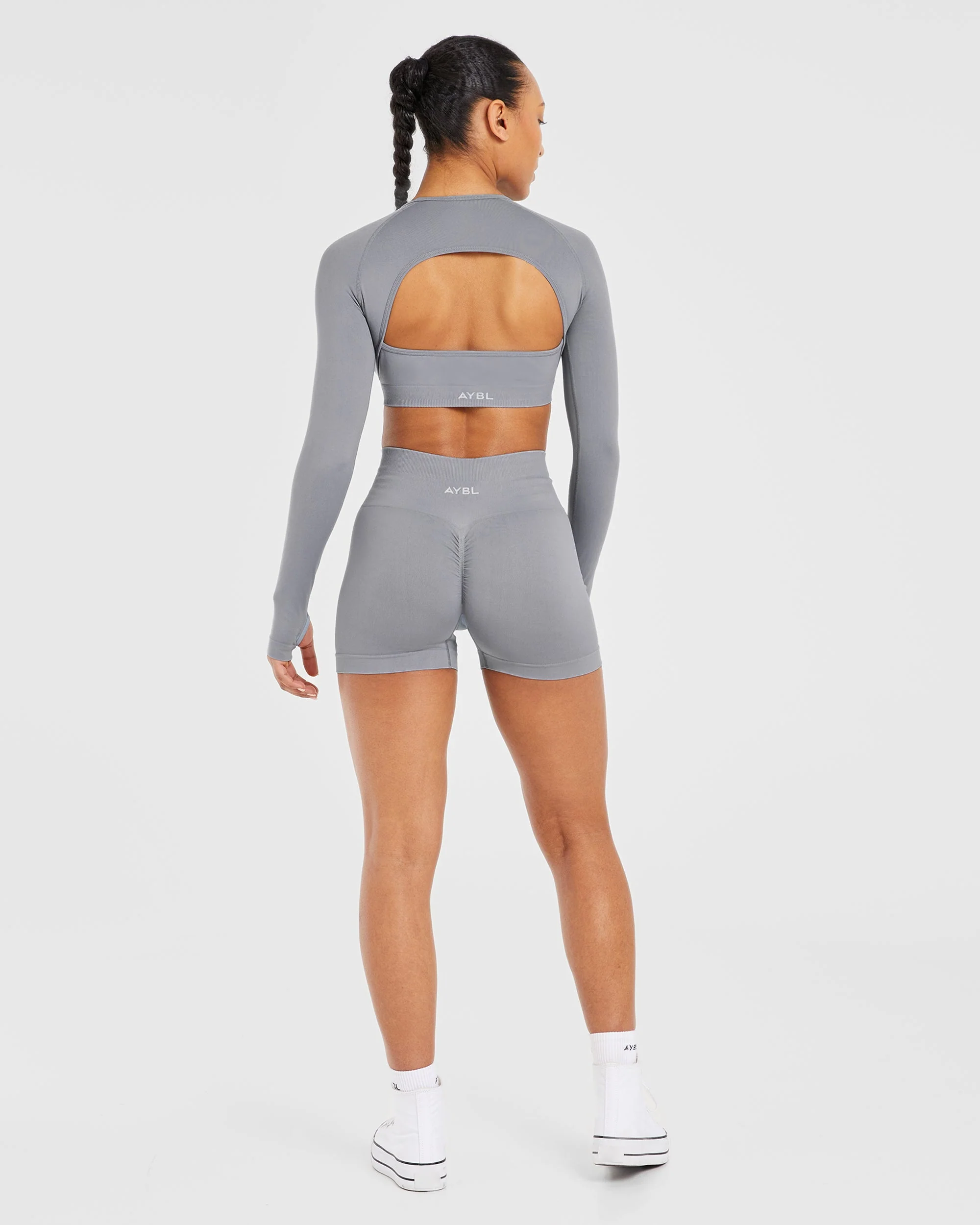Power Seamless Shorts - Grey - Image 4