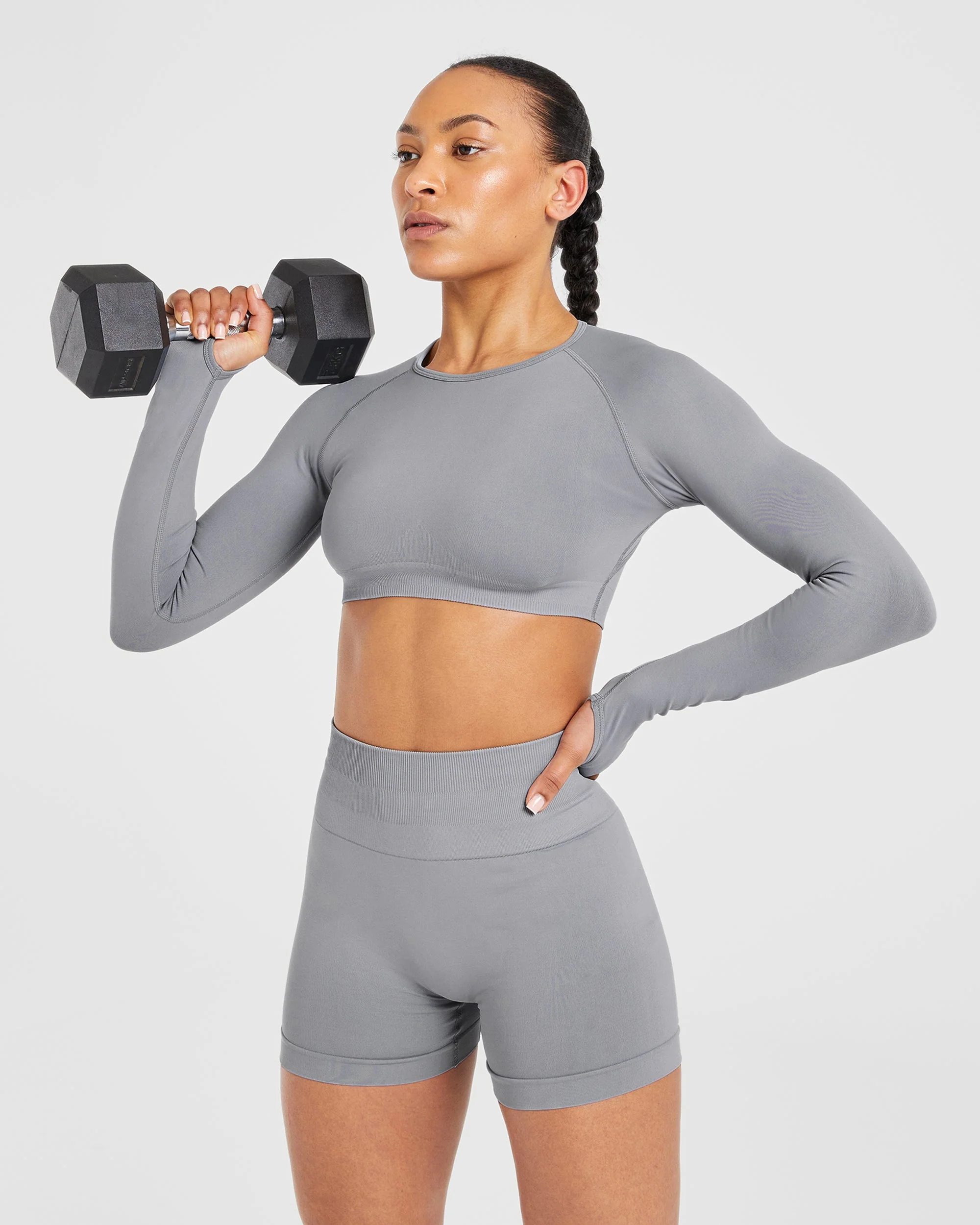 Power Seamless Shorts - Grey - Image 7
