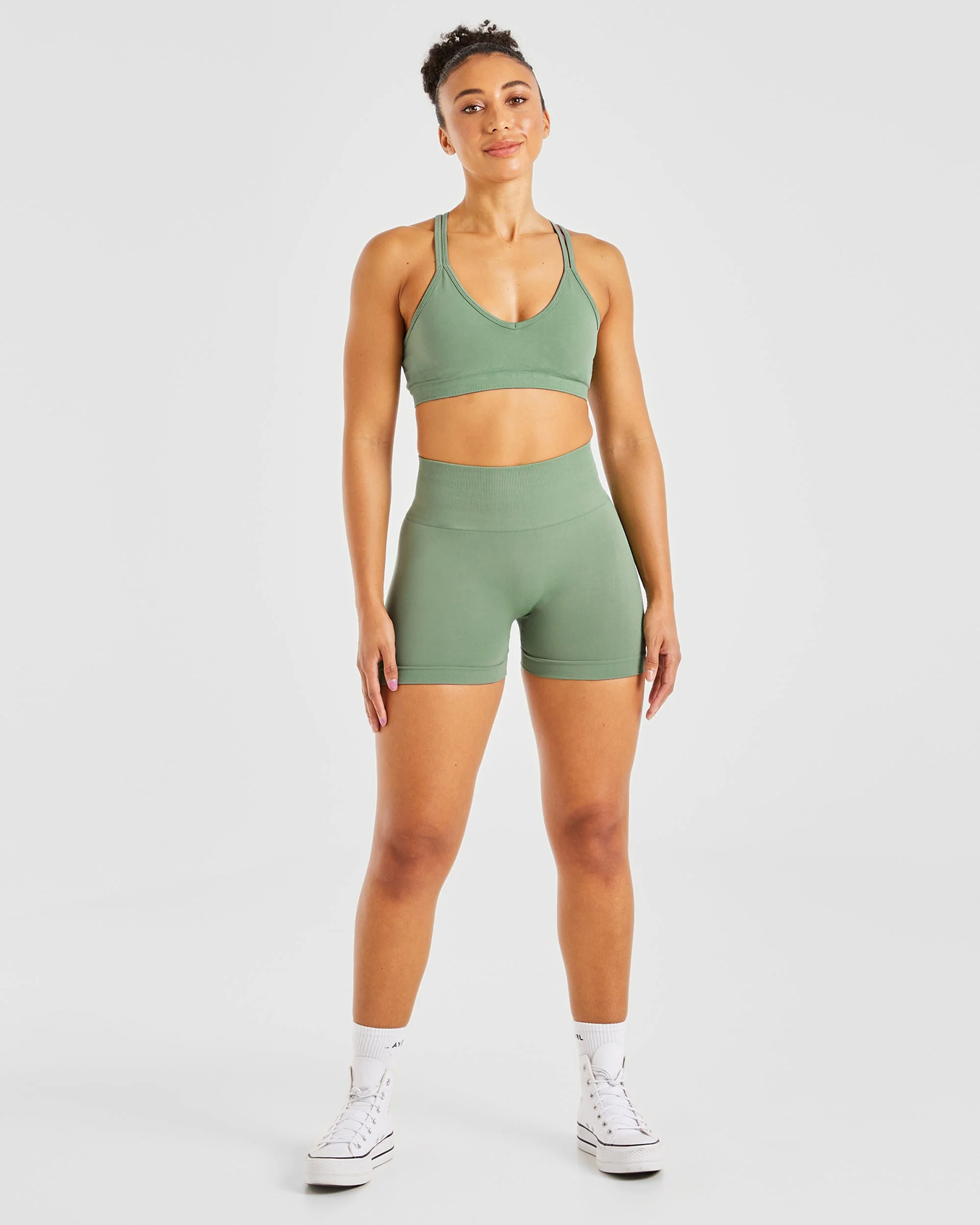 Power Seamless Shorts - Olive - Image 3