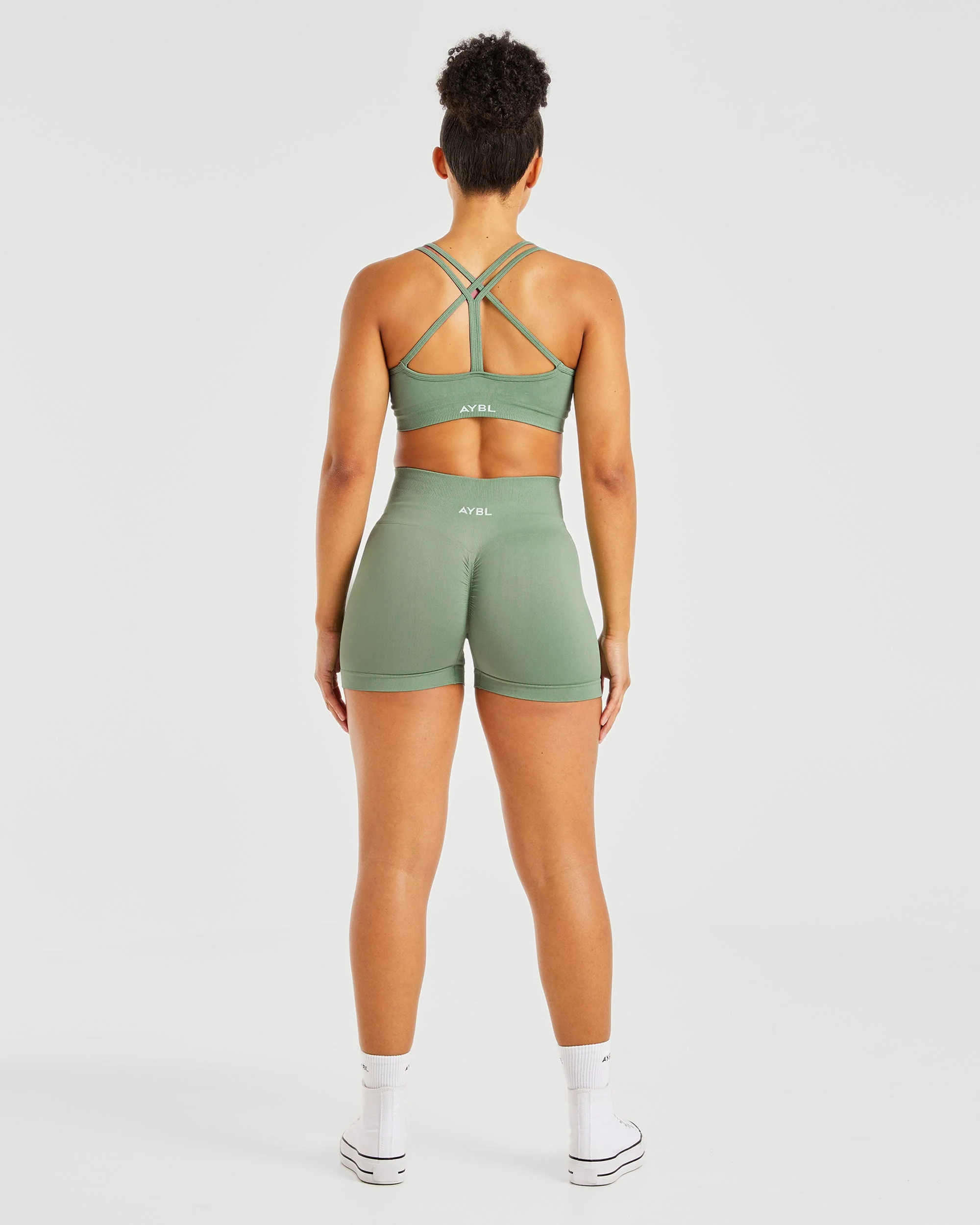 Power Seamless Shorts - Olive - Image 4