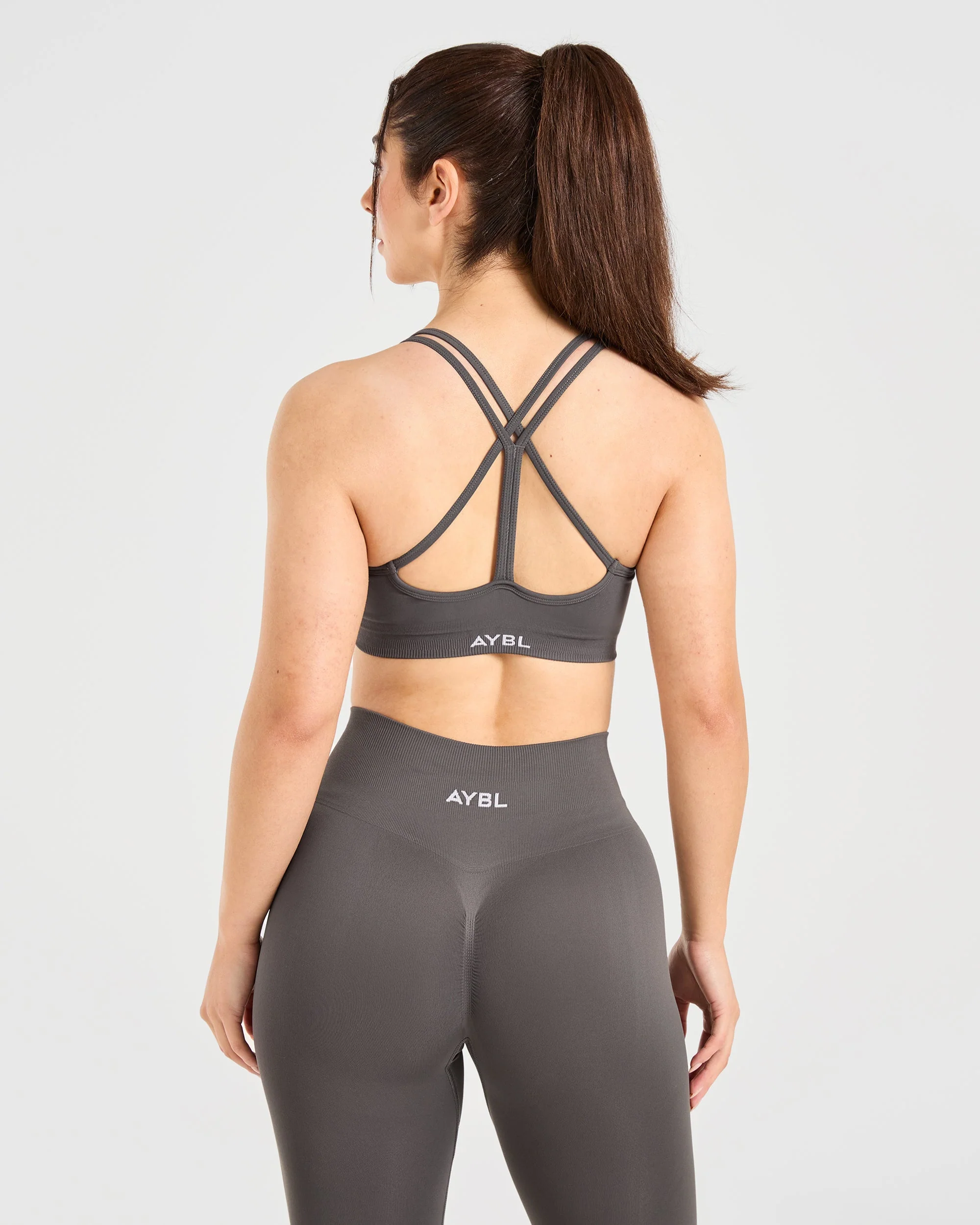 Power Seamless Sports Bra - Charcoal - Image 2