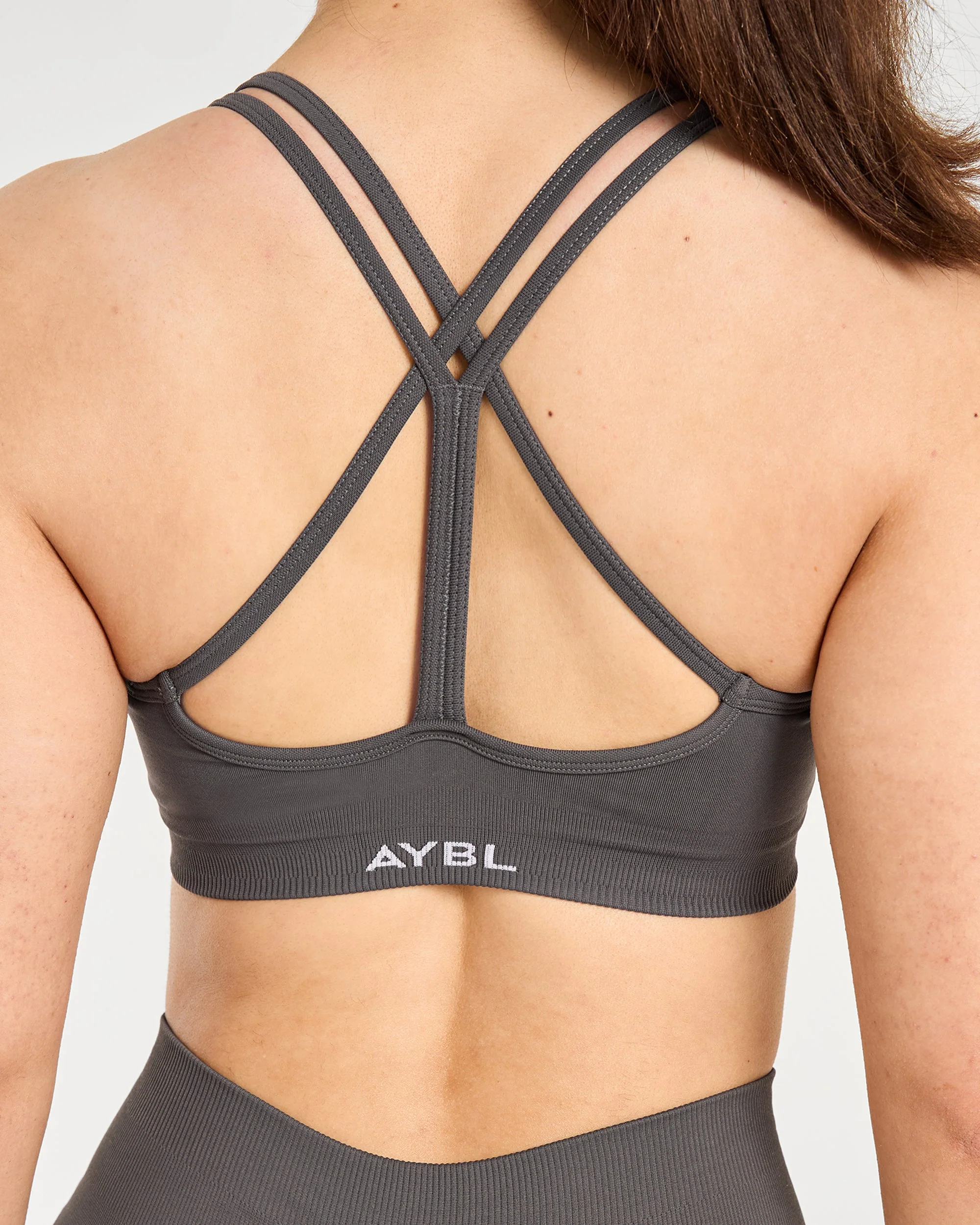 Power Seamless Sports Bra - Charcoal - Image 6