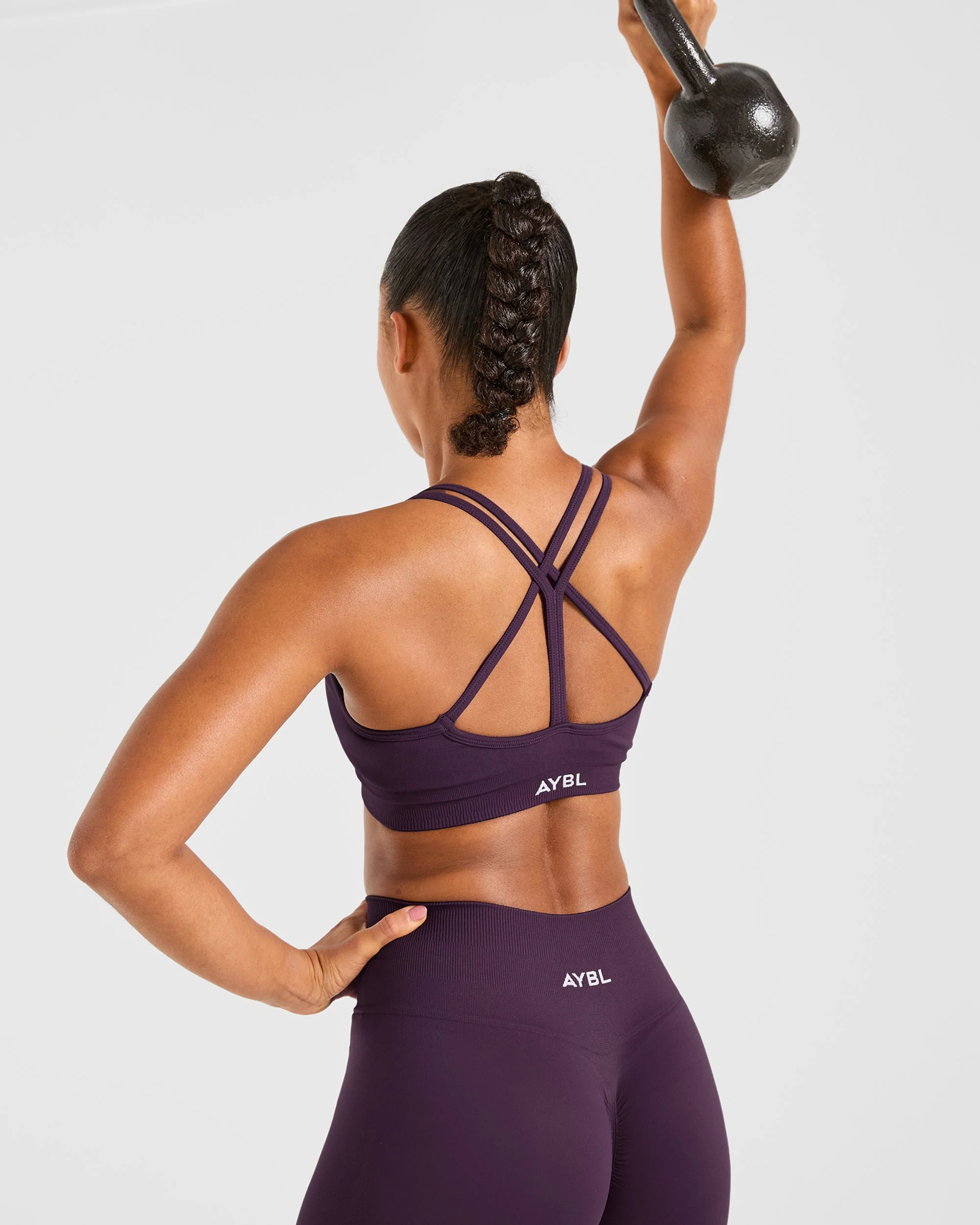 Power Seamless Sports Bra - Grape Wine - Image 7