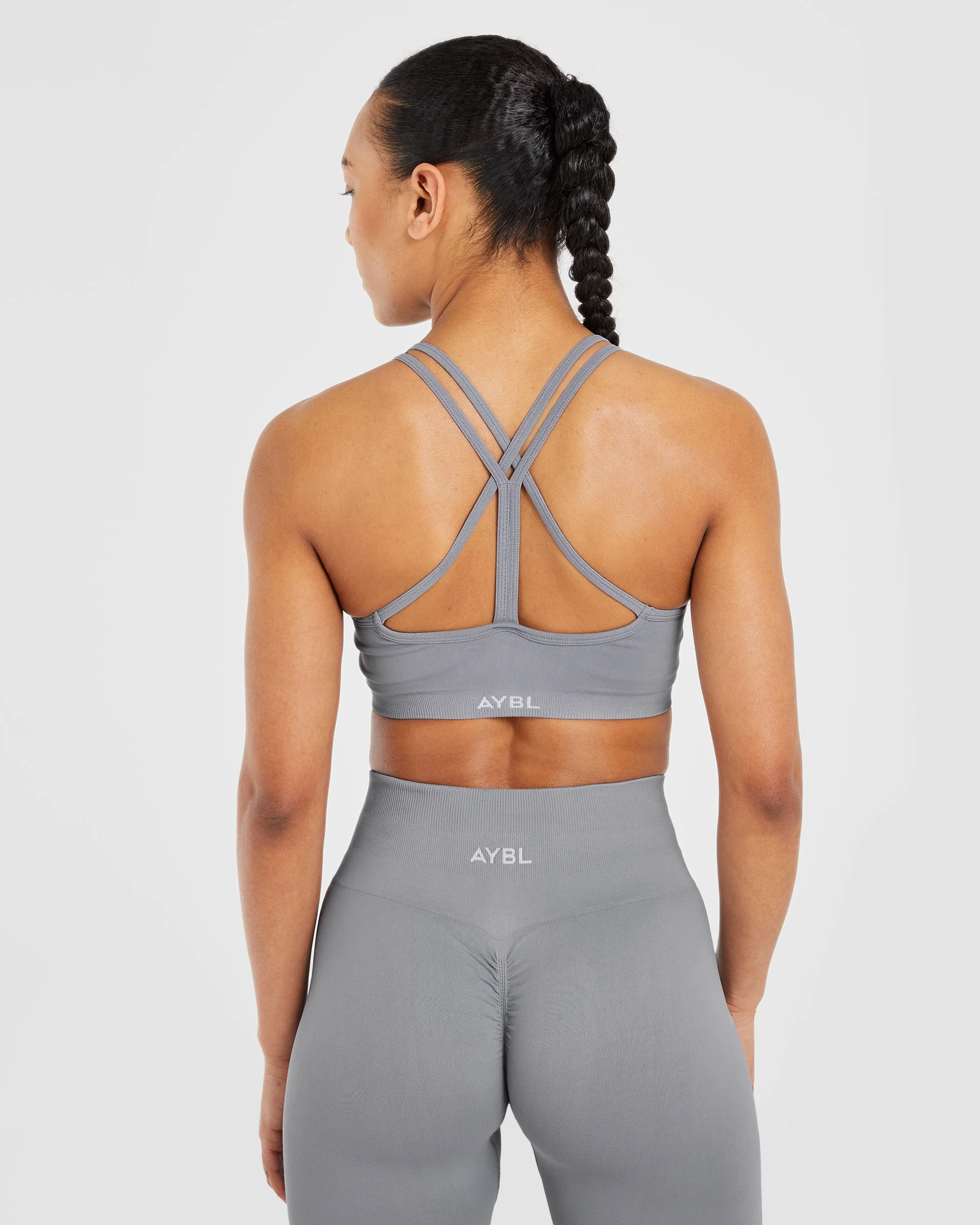 Power Seamless Sports Bra - Grey - Image 2
