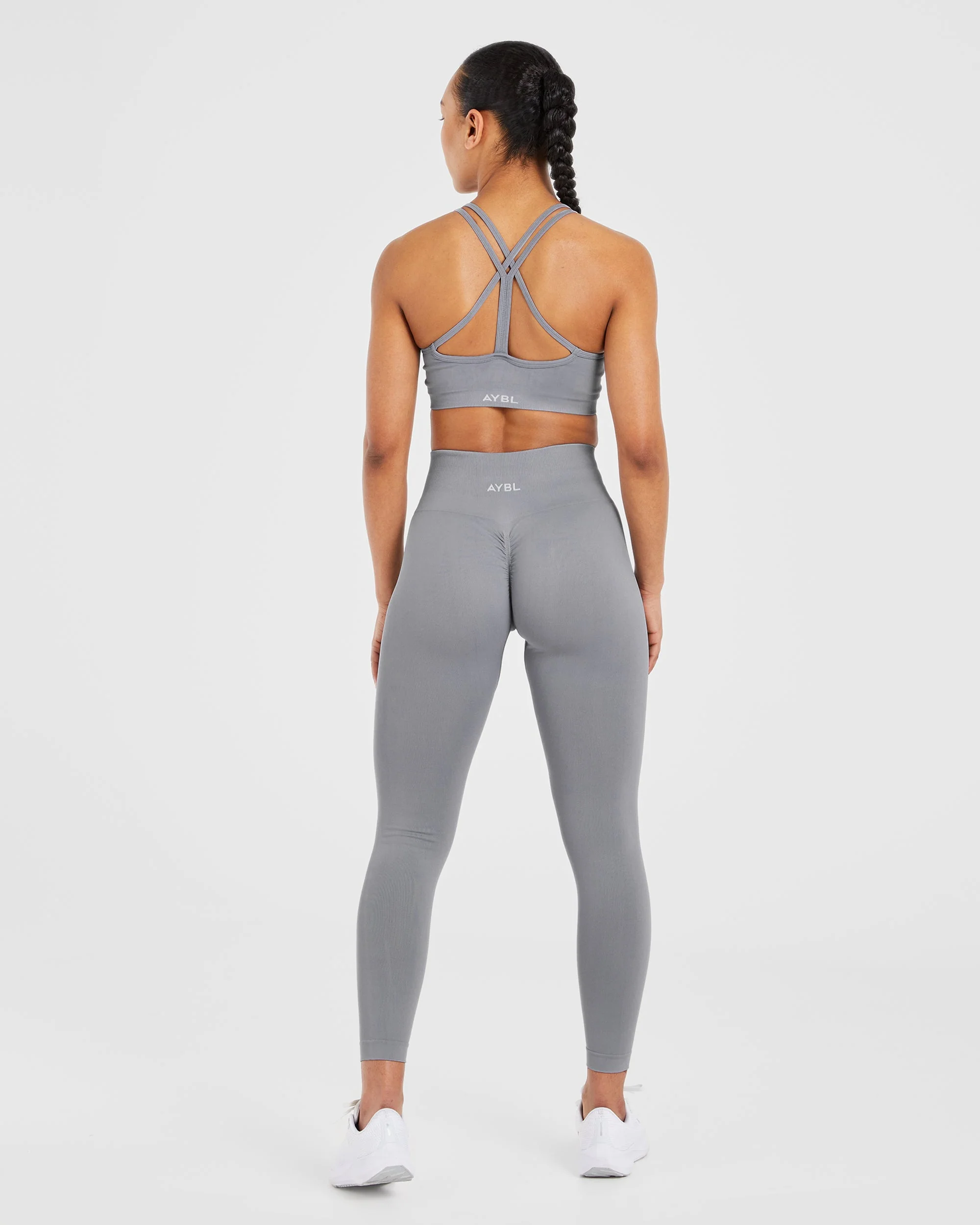 Power Seamless Sports Bra - Grey - Image 4