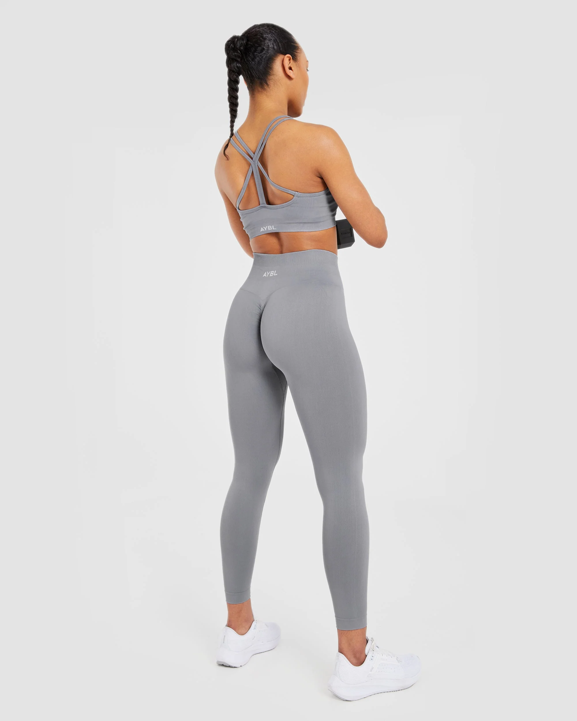 Power Seamless Sports Bra - Grey - Image 7