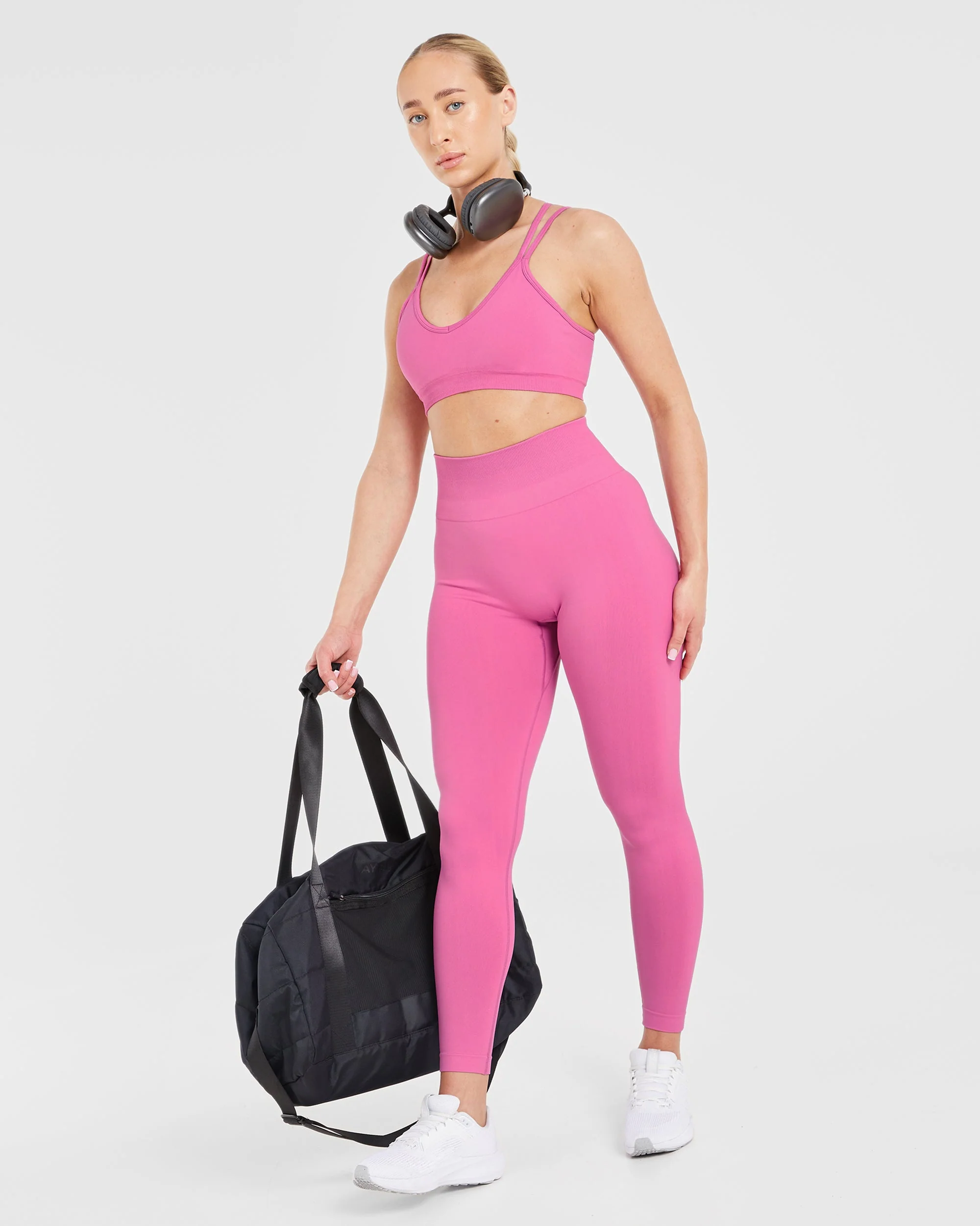 Power Seamless Sports Bra - Pink - Image 7