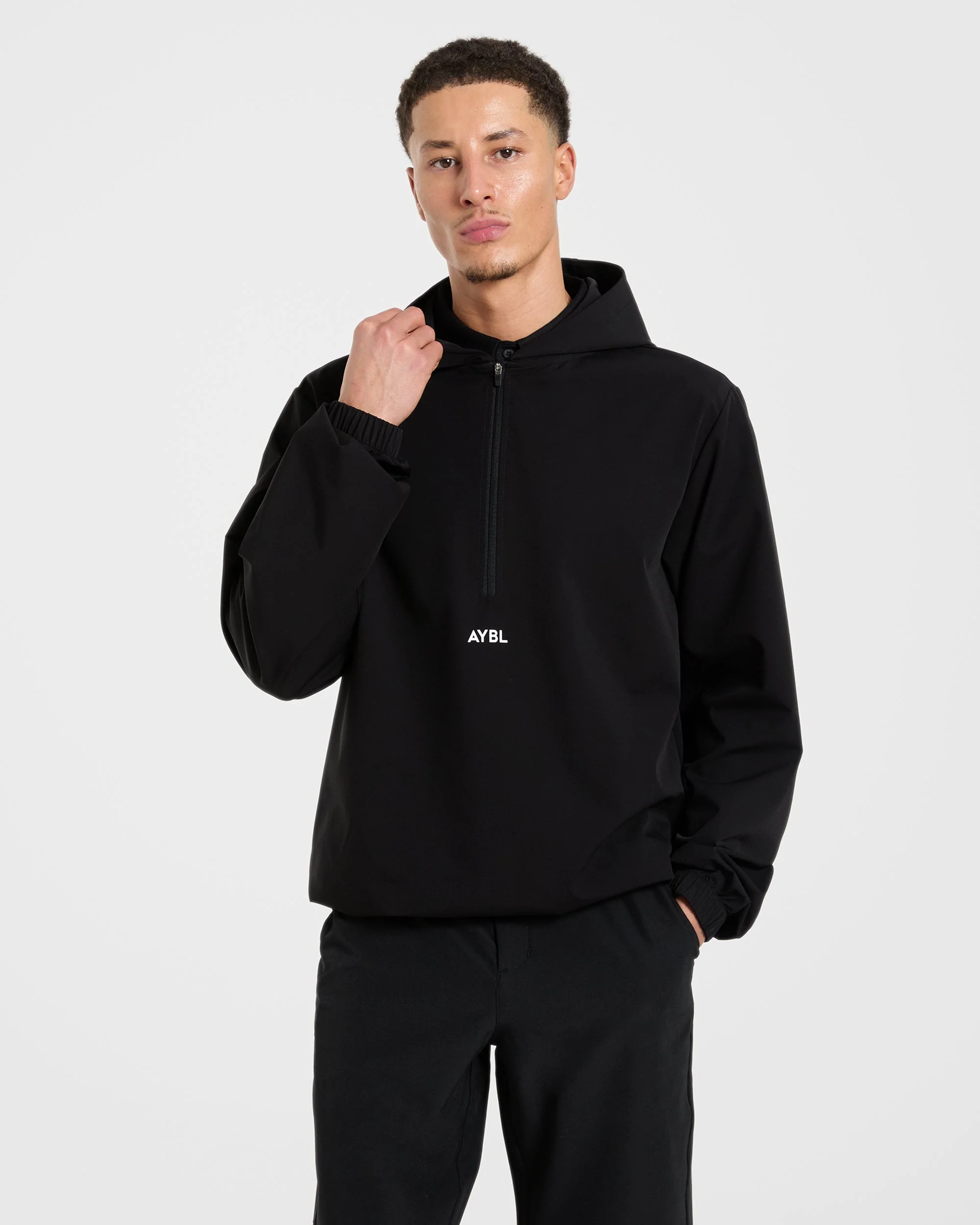 Precision 1/4 Zip Wind Pullover - Black - Image 8