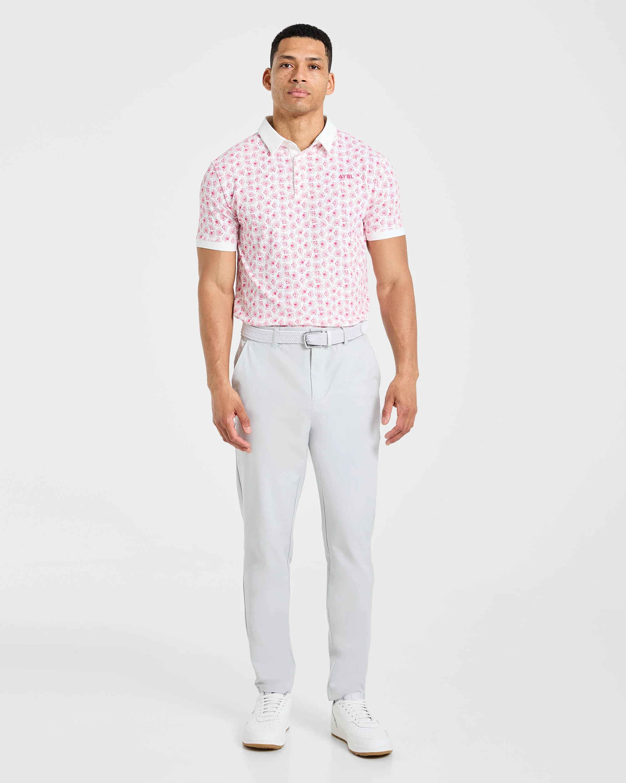 Precision Azalea Polo - White/Azalea Pink - Image 3