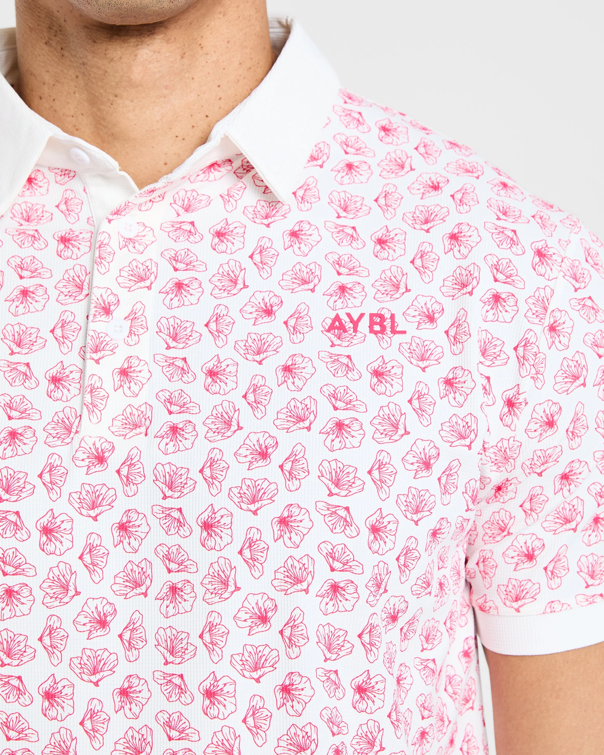 Precision Azalea Polo - White/Azalea Pink - Image 5