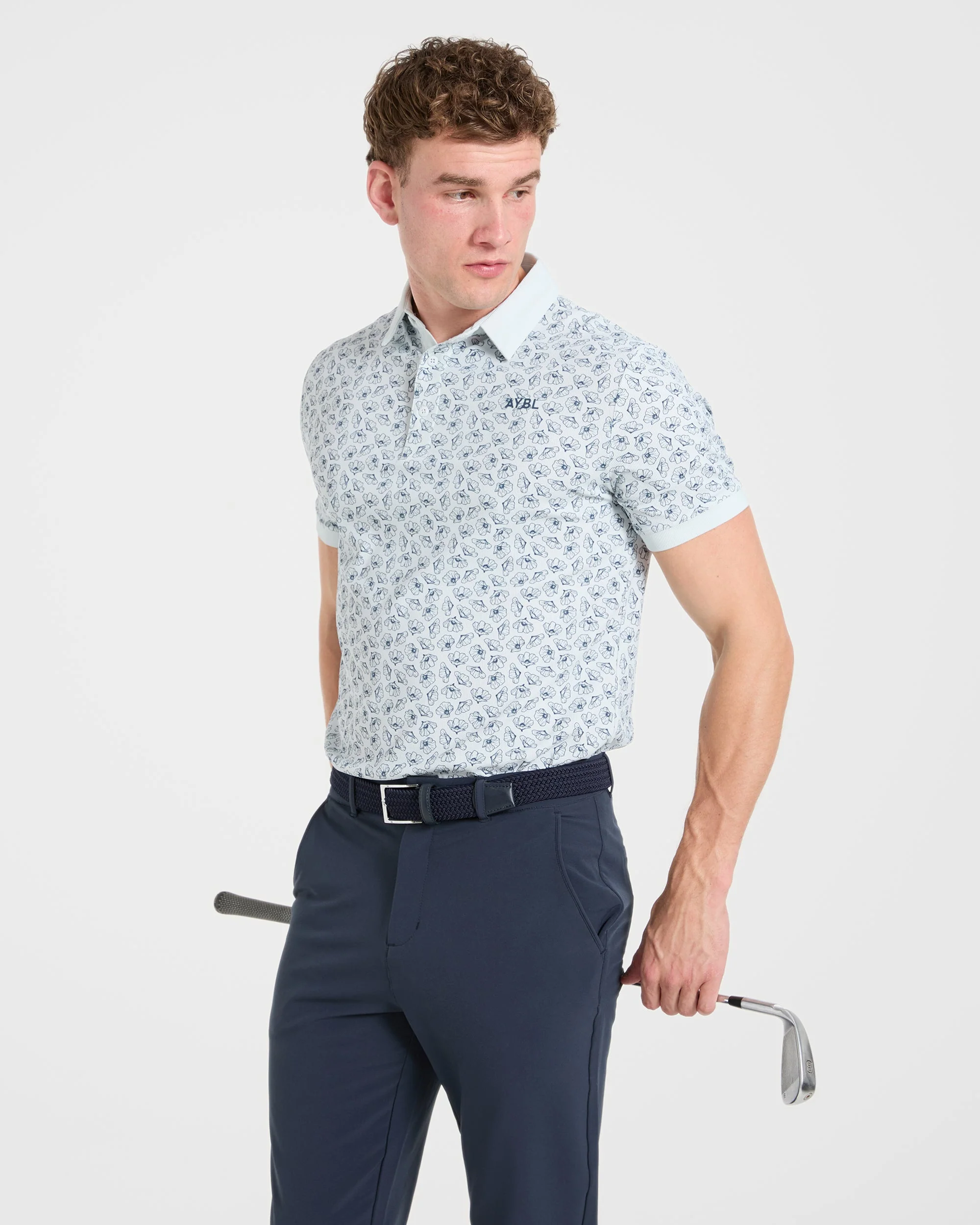 Precision Camellias Polo - Ice Blue - Image 7