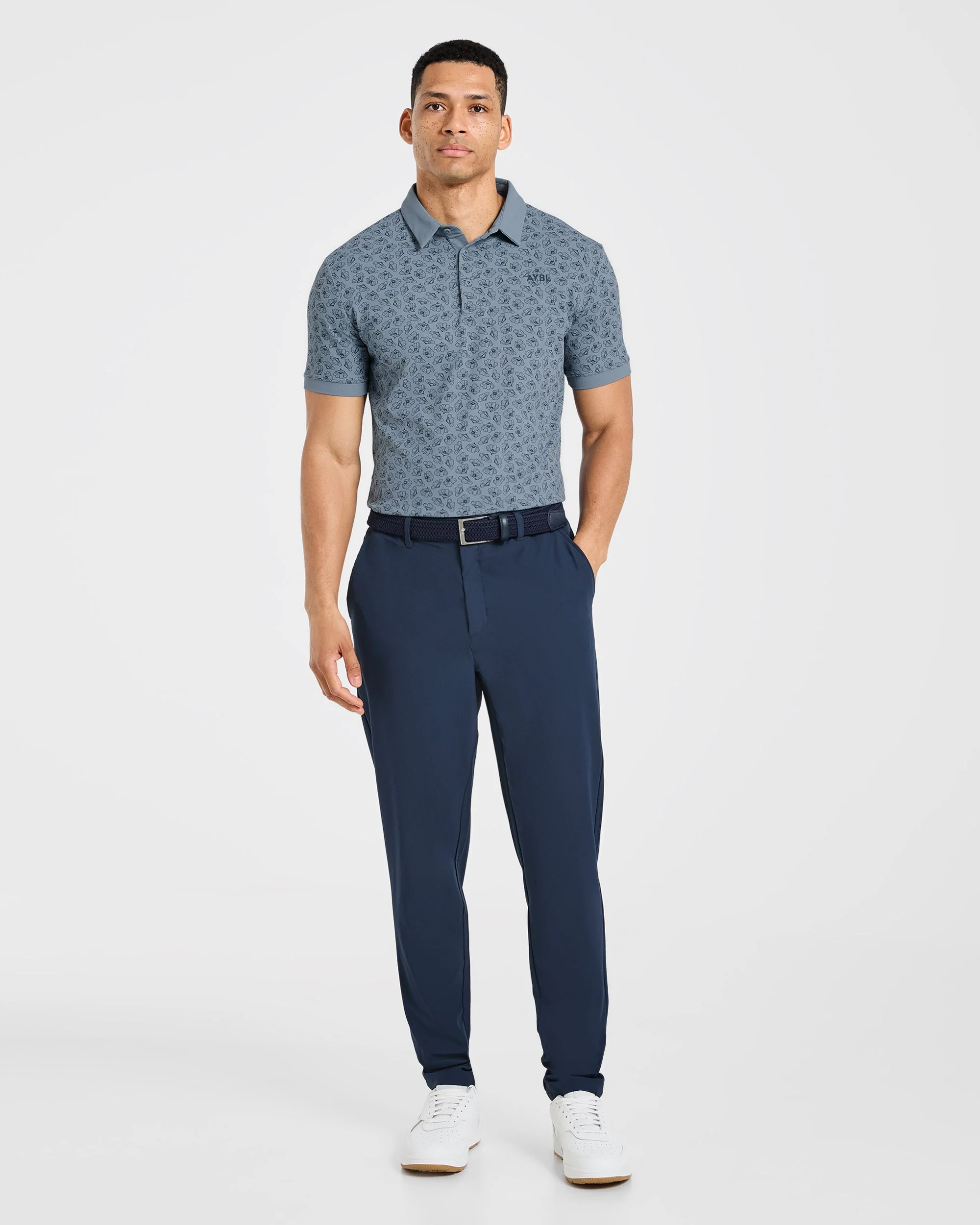 Precision Camellias Polo - Muted Navy - Image 3