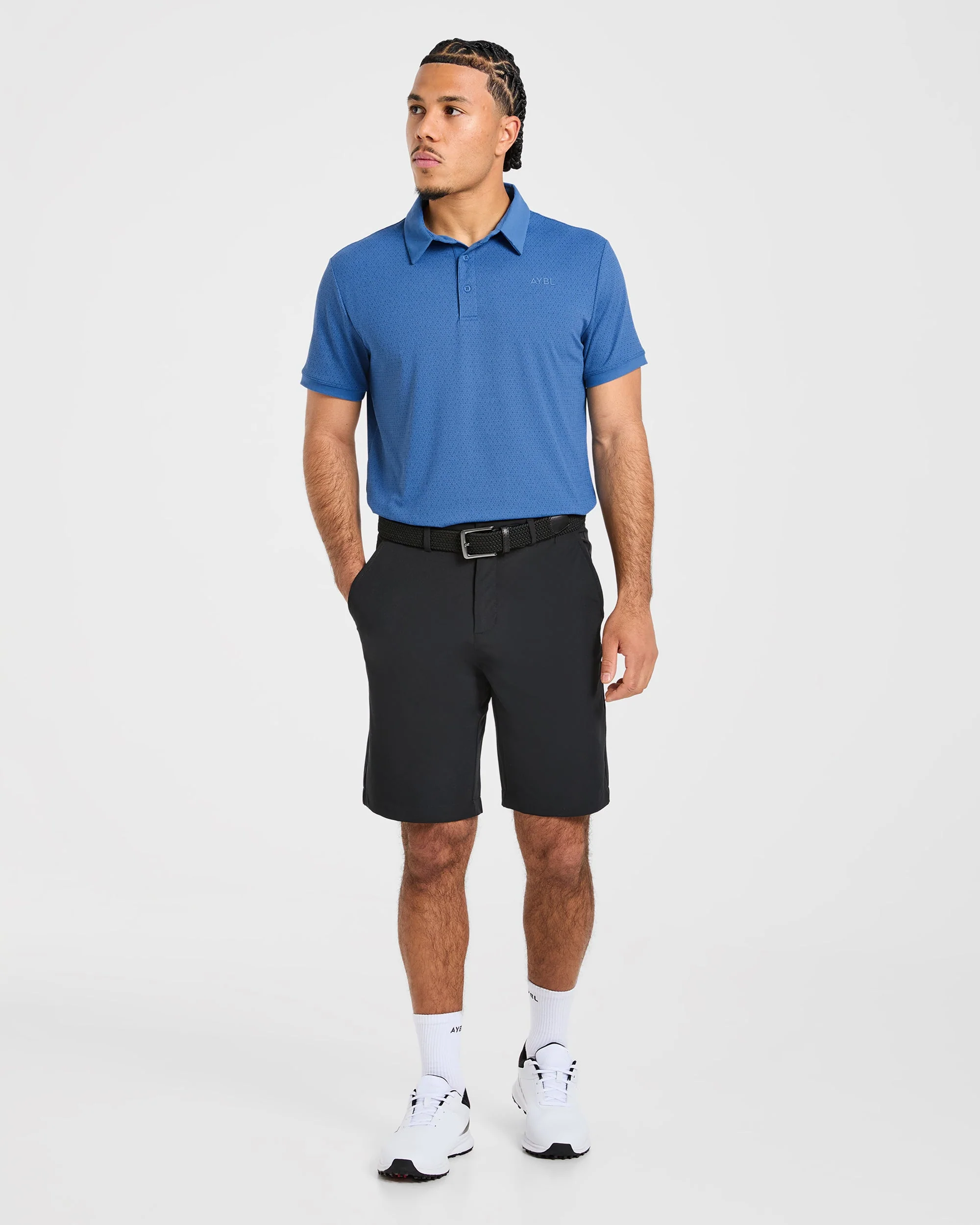 Precision Geometric Polo - Ocean Blue - Image 3