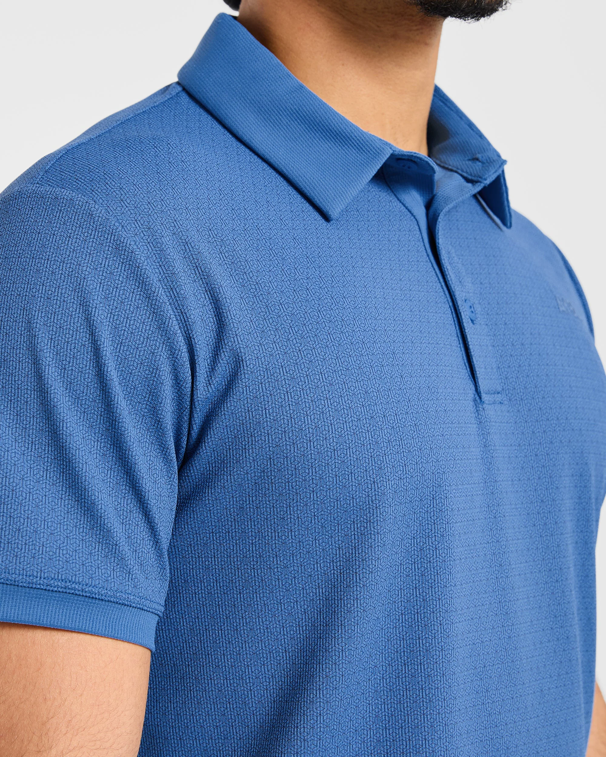 Precision Geometric Polo - Ocean Blue - Image 6