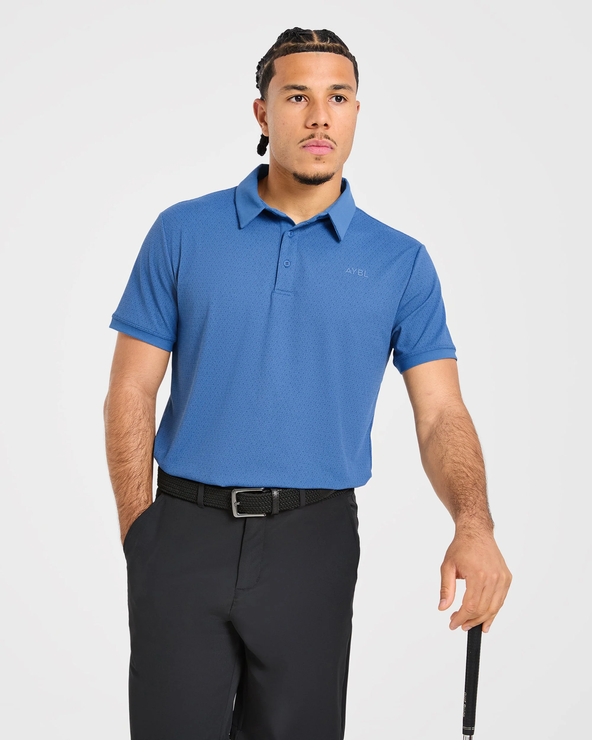 Precision Geometric Polo - Ocean Blue - Image 8