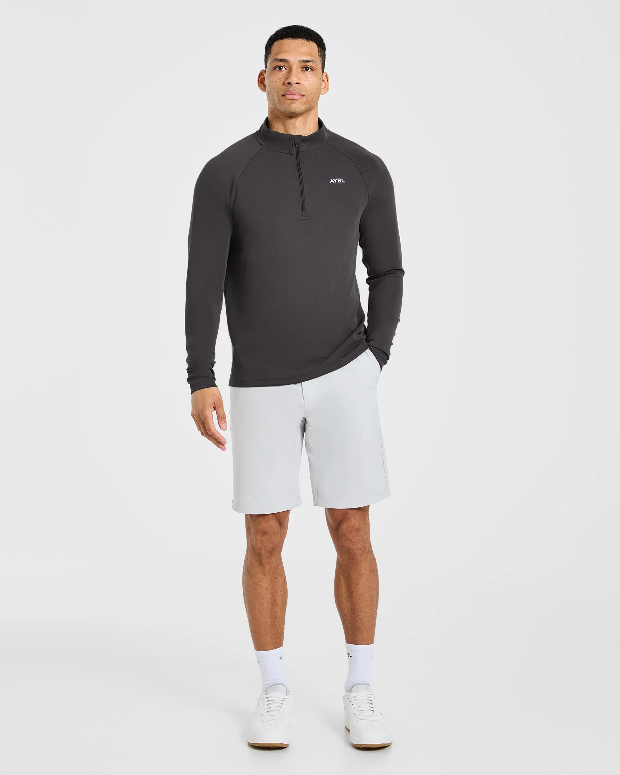 Precision Hybrid 1/4 Zip Pullover - Charcoal - Image 3