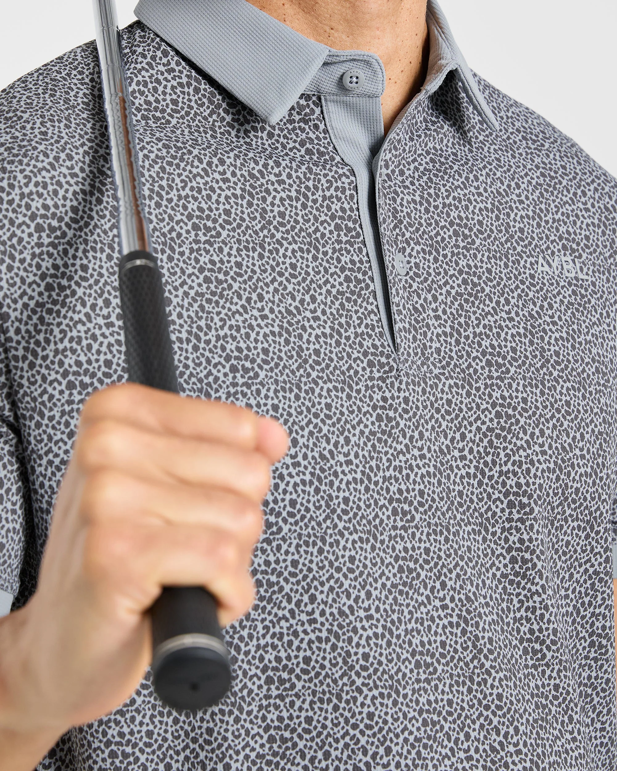 Precision Leopard Polo - Charcoal - Image 8