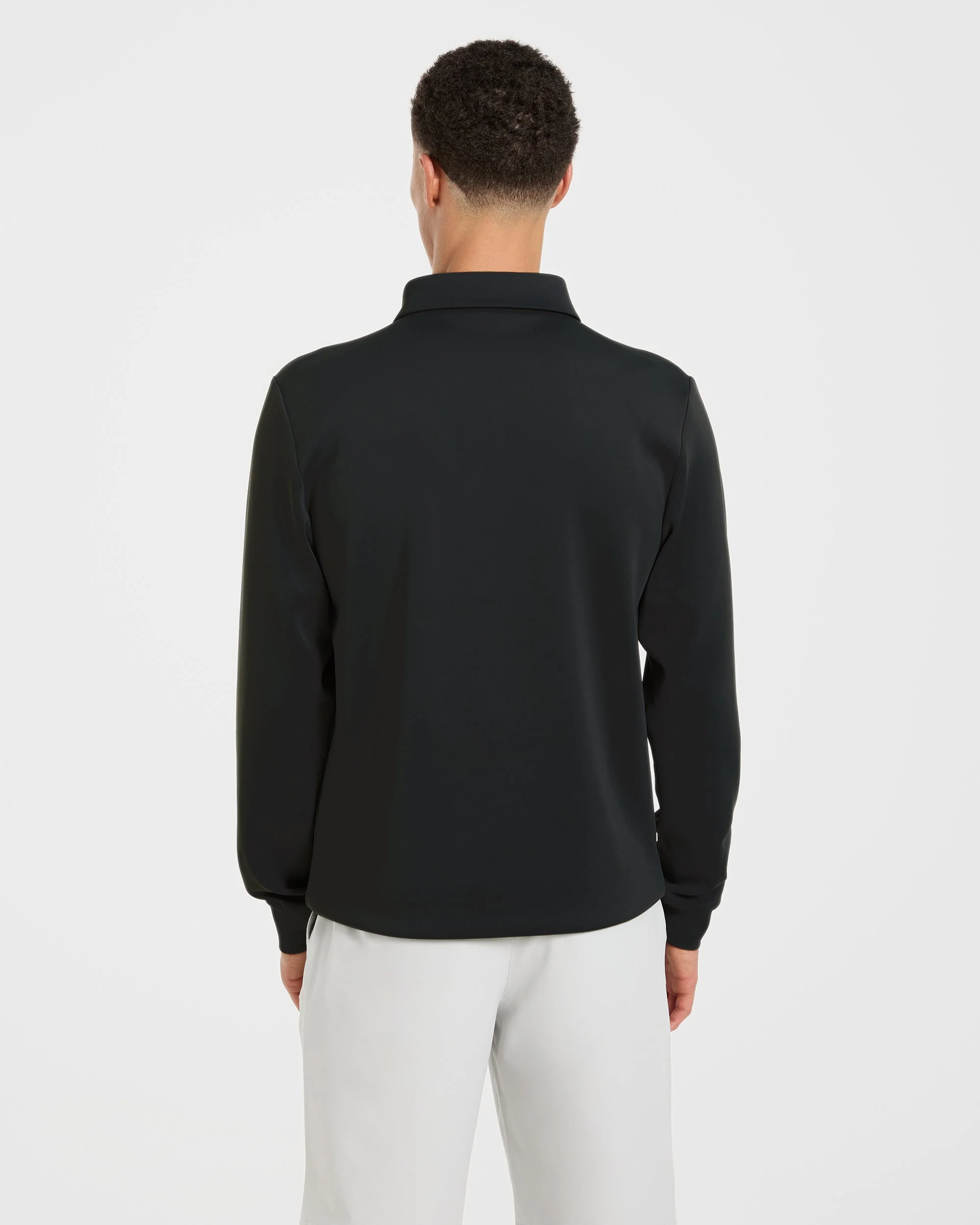 Precision Longsleeve Collared Pullover - Black - Image 2