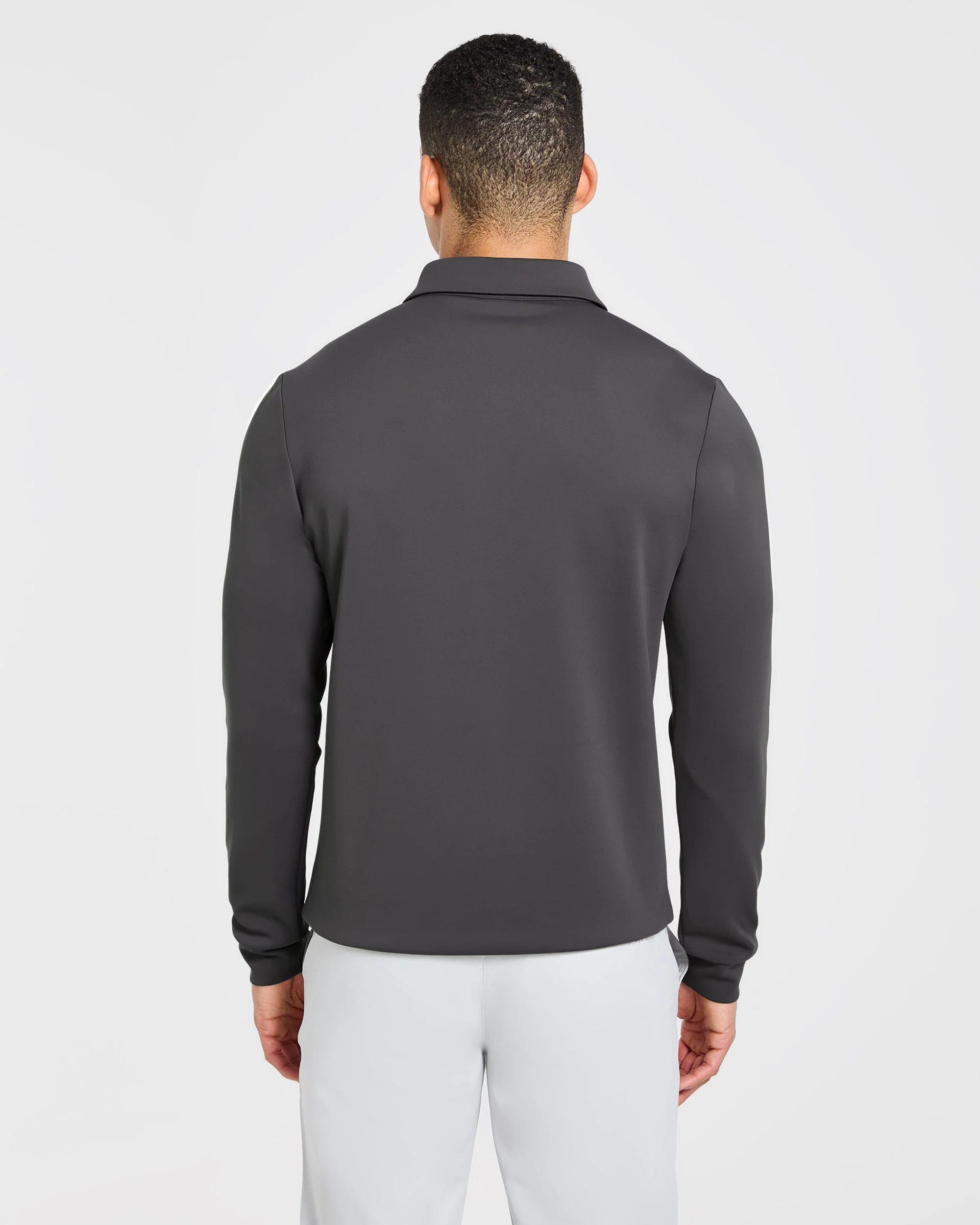 Precision Longsleeve Collared Pullover - Charcoal - Image 2