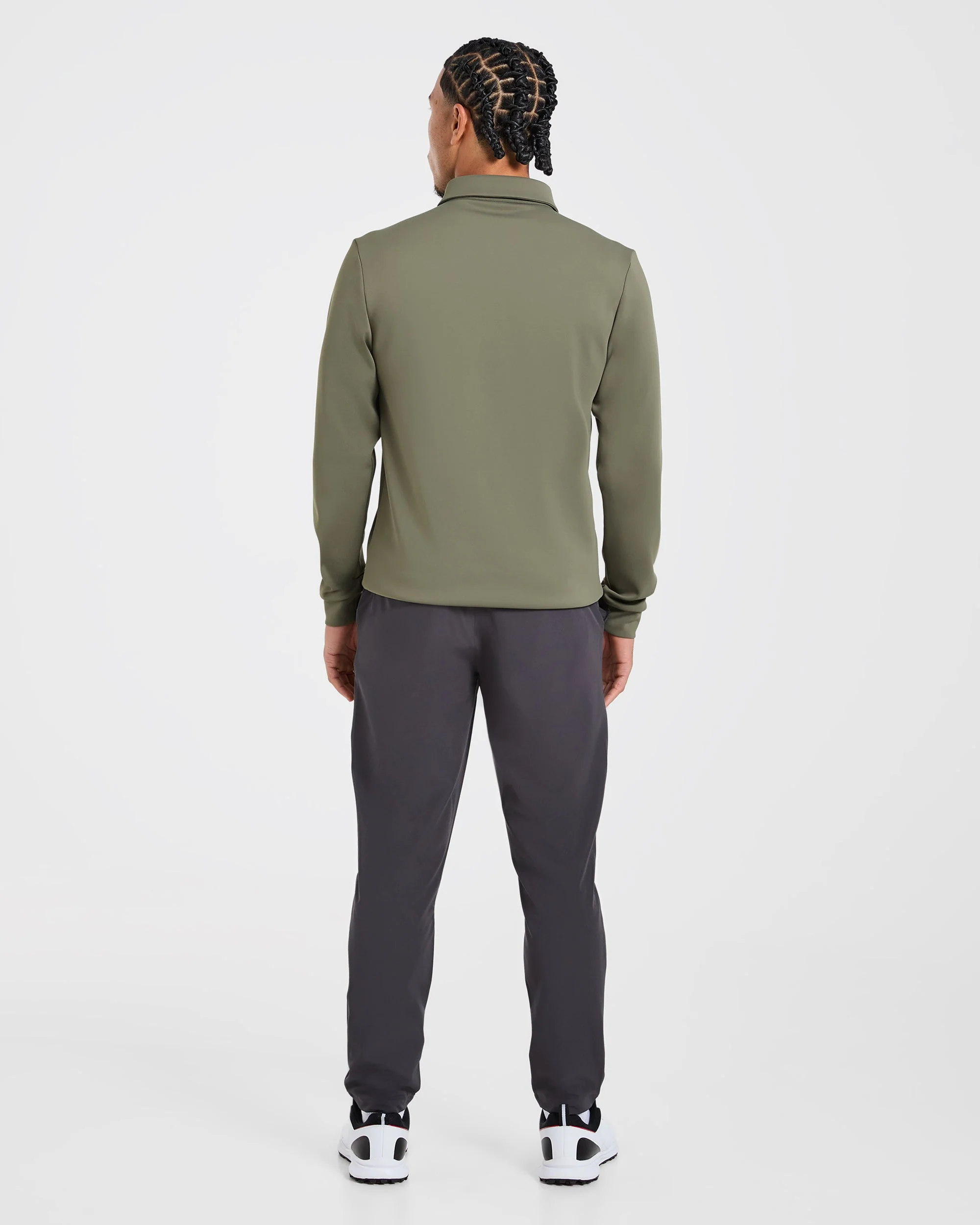 Precision Longsleeve Collared Pullover - Deep Sage - Image 4