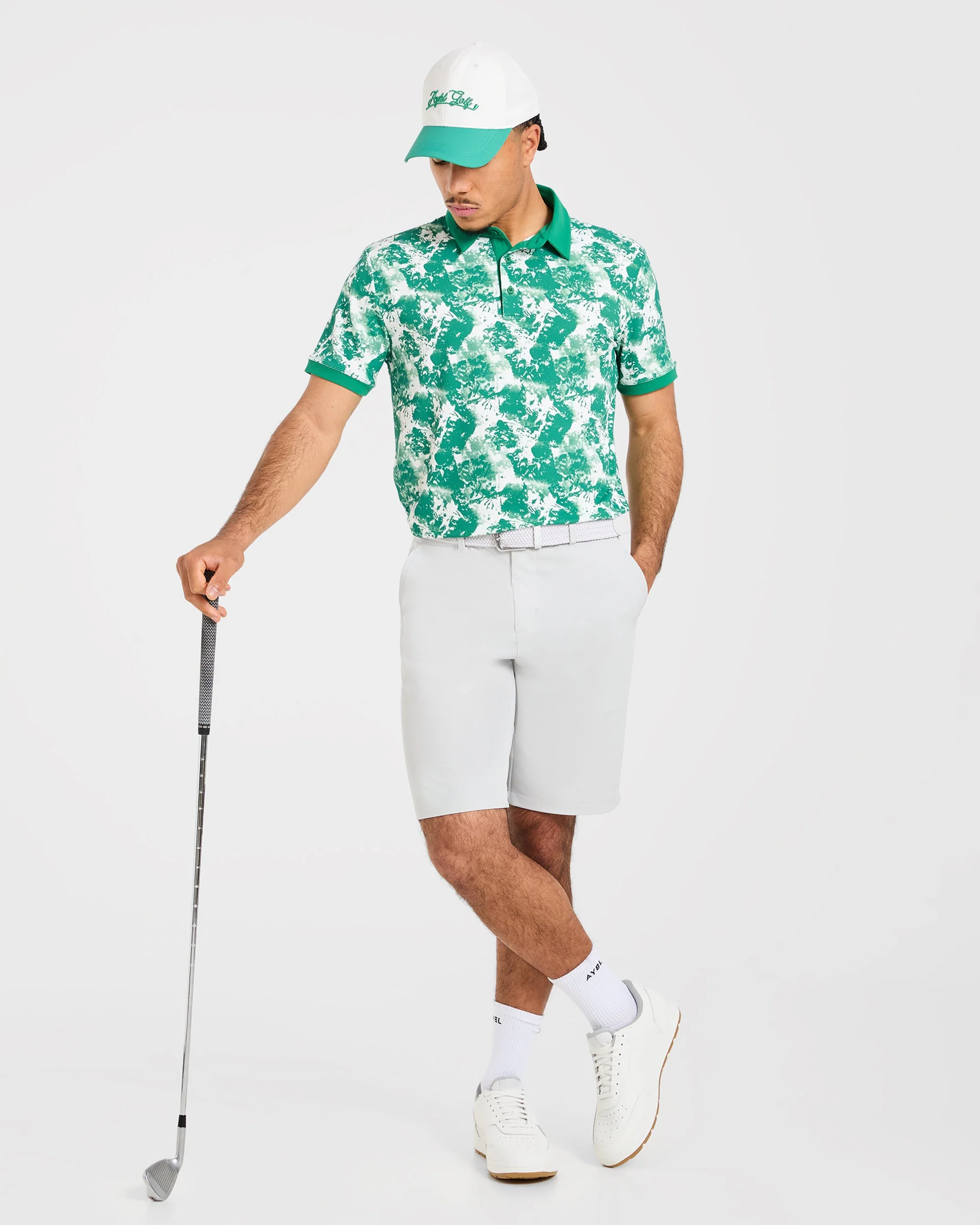 Precision Splatter Polo - Rye Green/Cream - Image 8