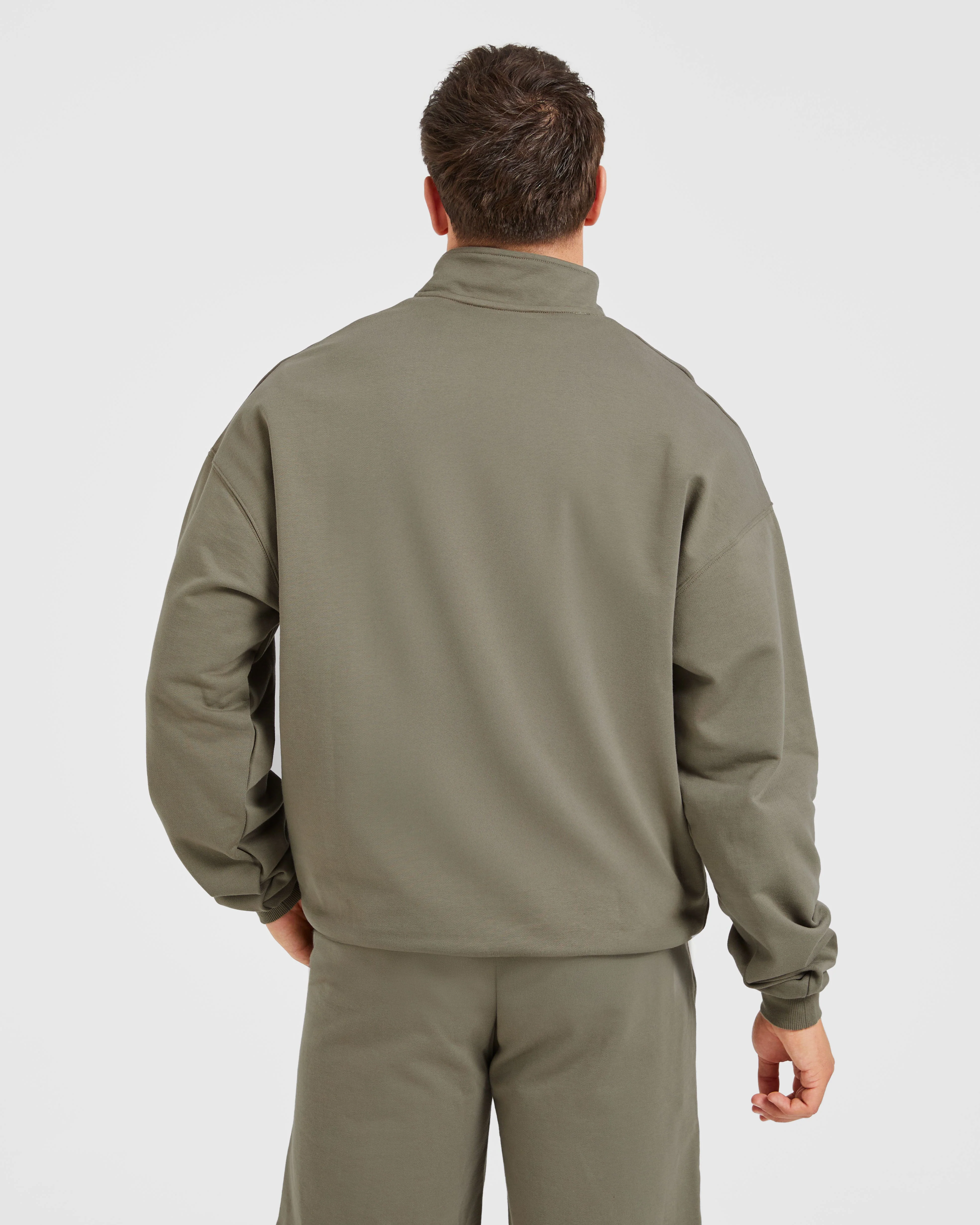 Rebound 1/4 Zip Pullover - Dusky Olive - Image 2