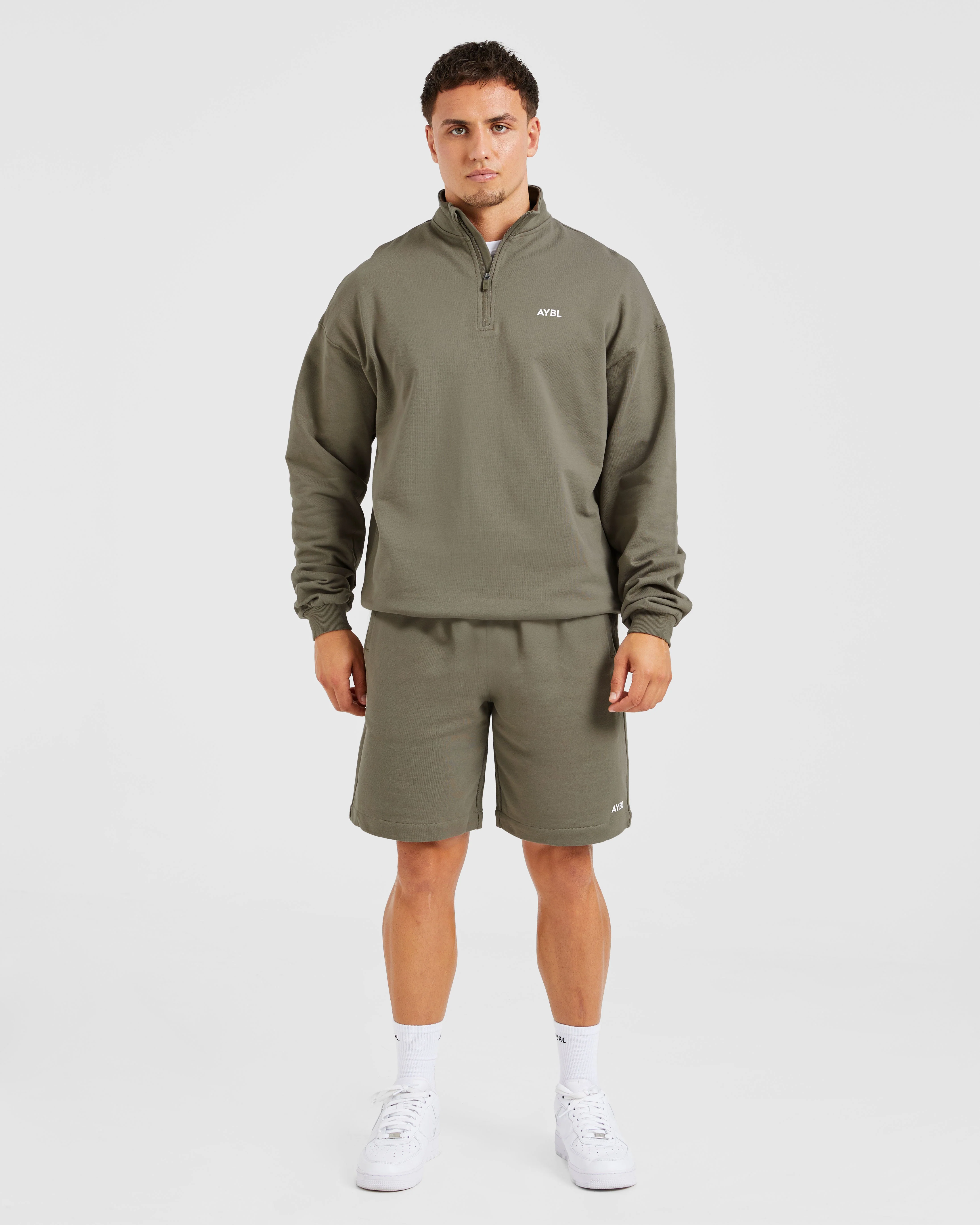 Rebound 1/4 Zip Pullover - Dusky Olive - Image 3