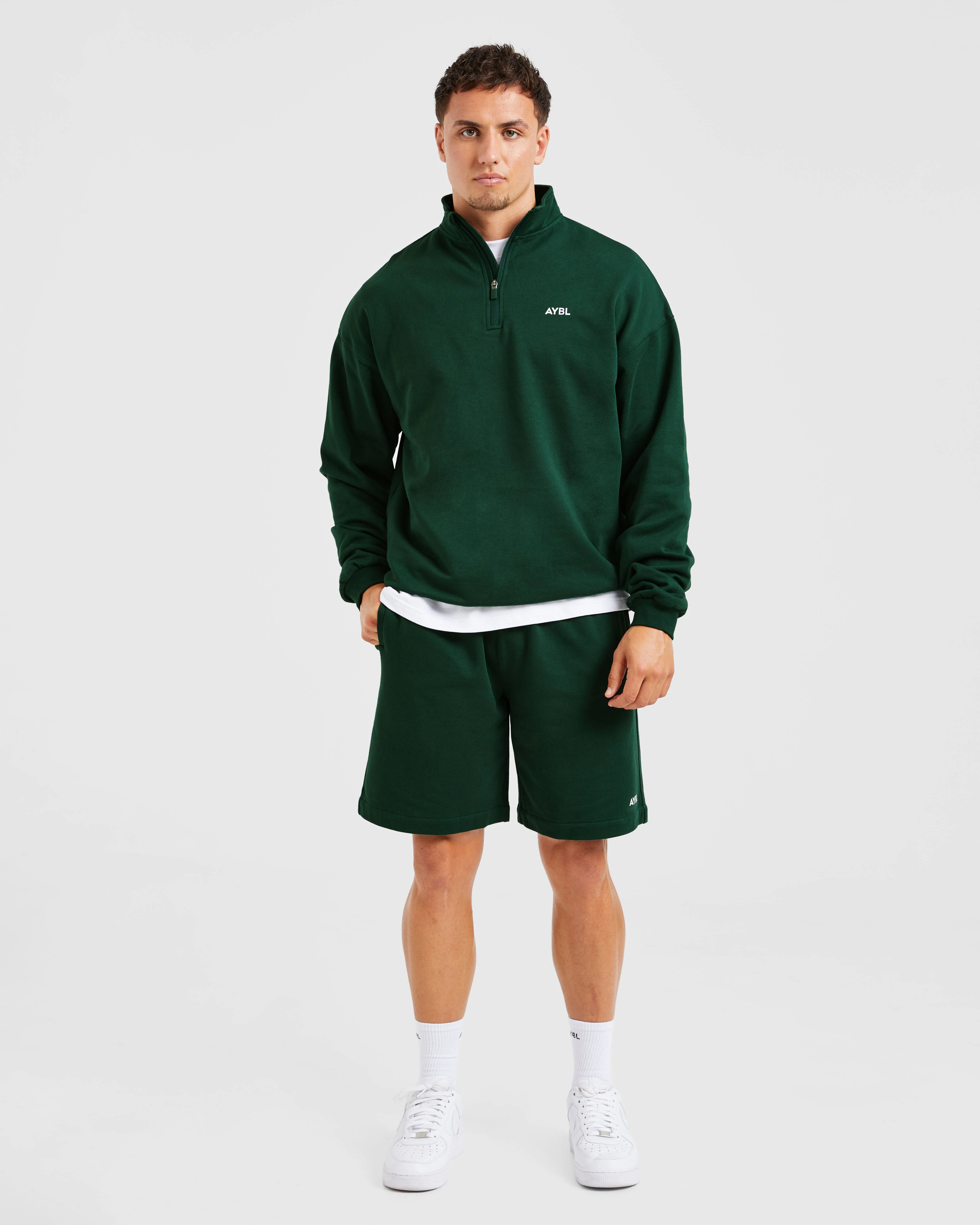 Rebound 1/4 Zip Pullover - Forest Green - Image 3