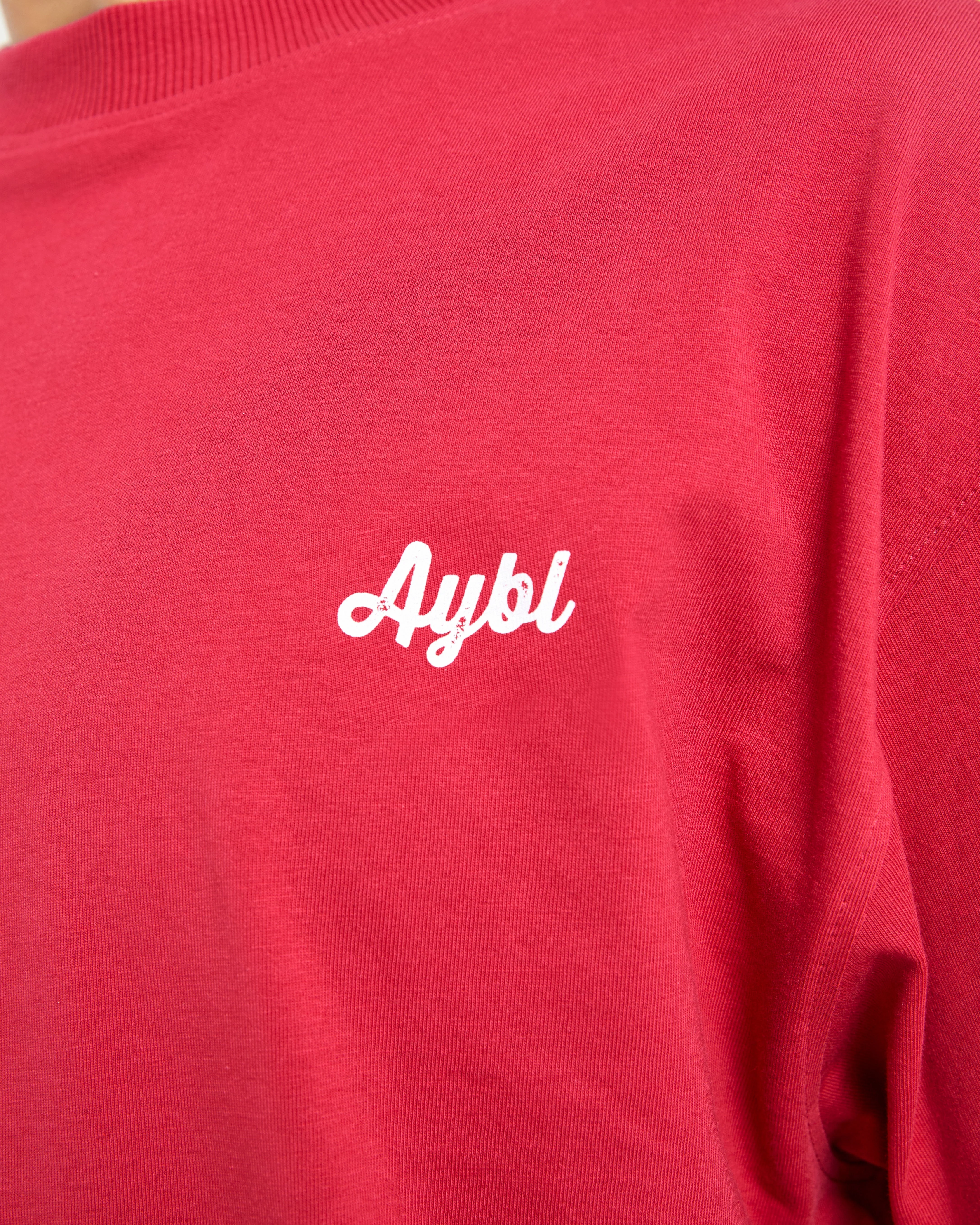 Retro Athletics Club Oversized T Shirt - Red/Blue - Image 5