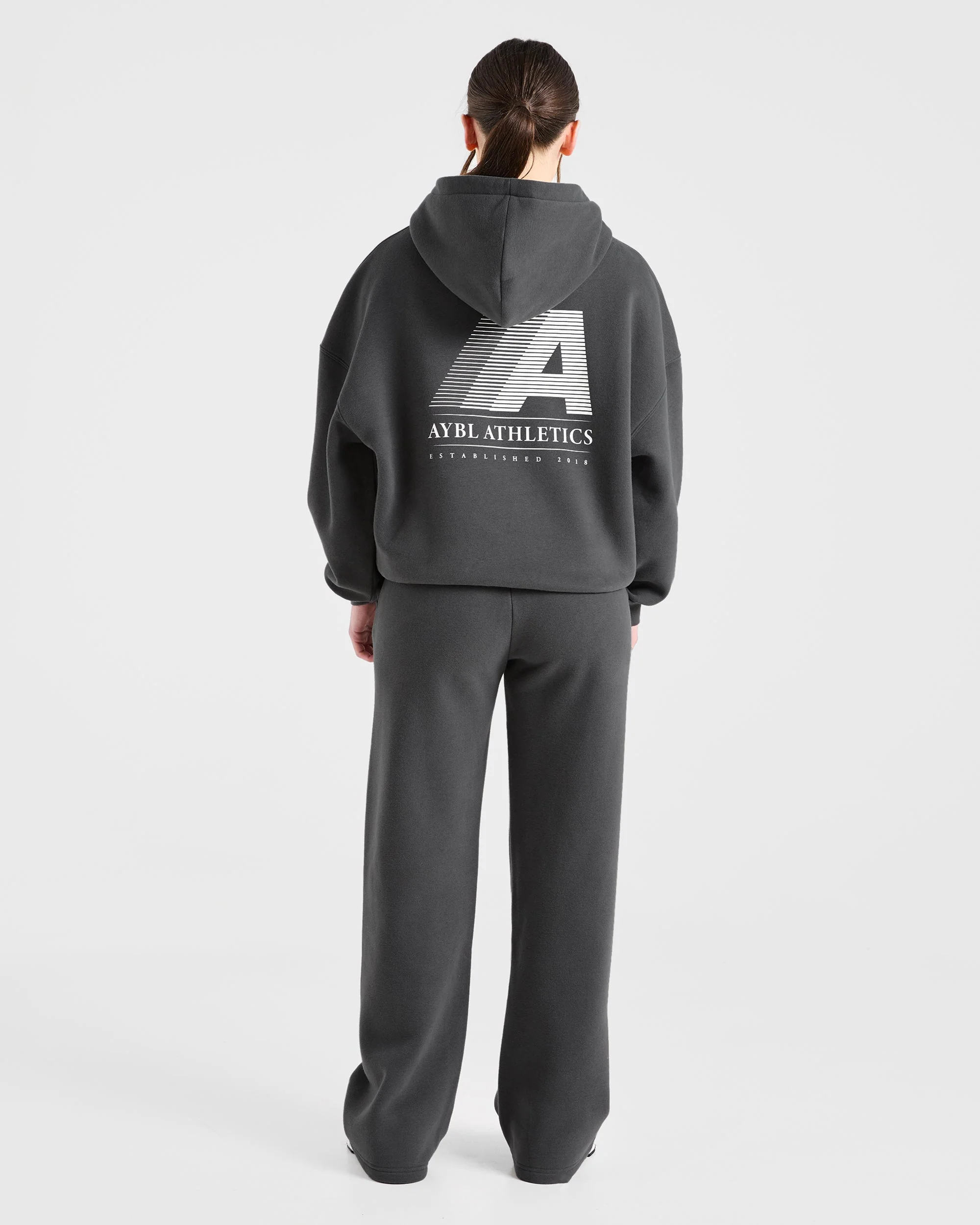 Retro Athletics Oversized Hoodie - Charcoal - Image 3
