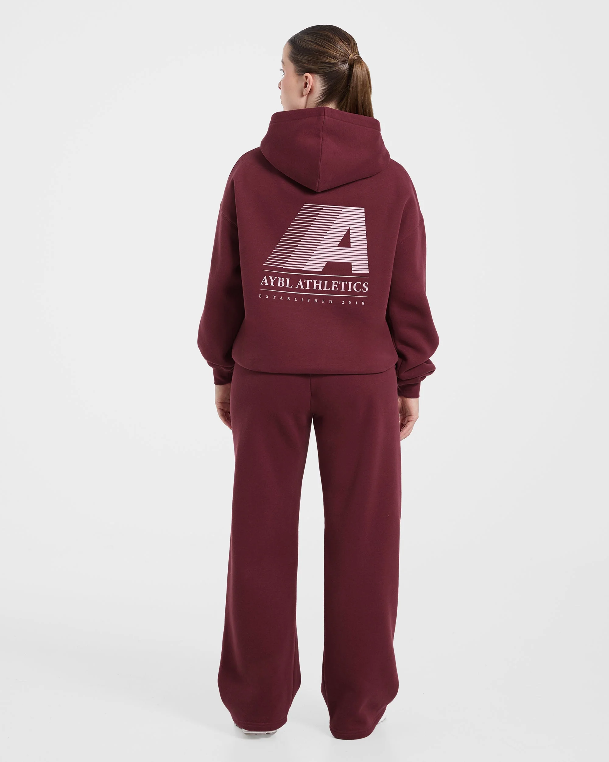 Retro Athletics Oversized Hoodie - Deep Raspberry/Pink - Image 4