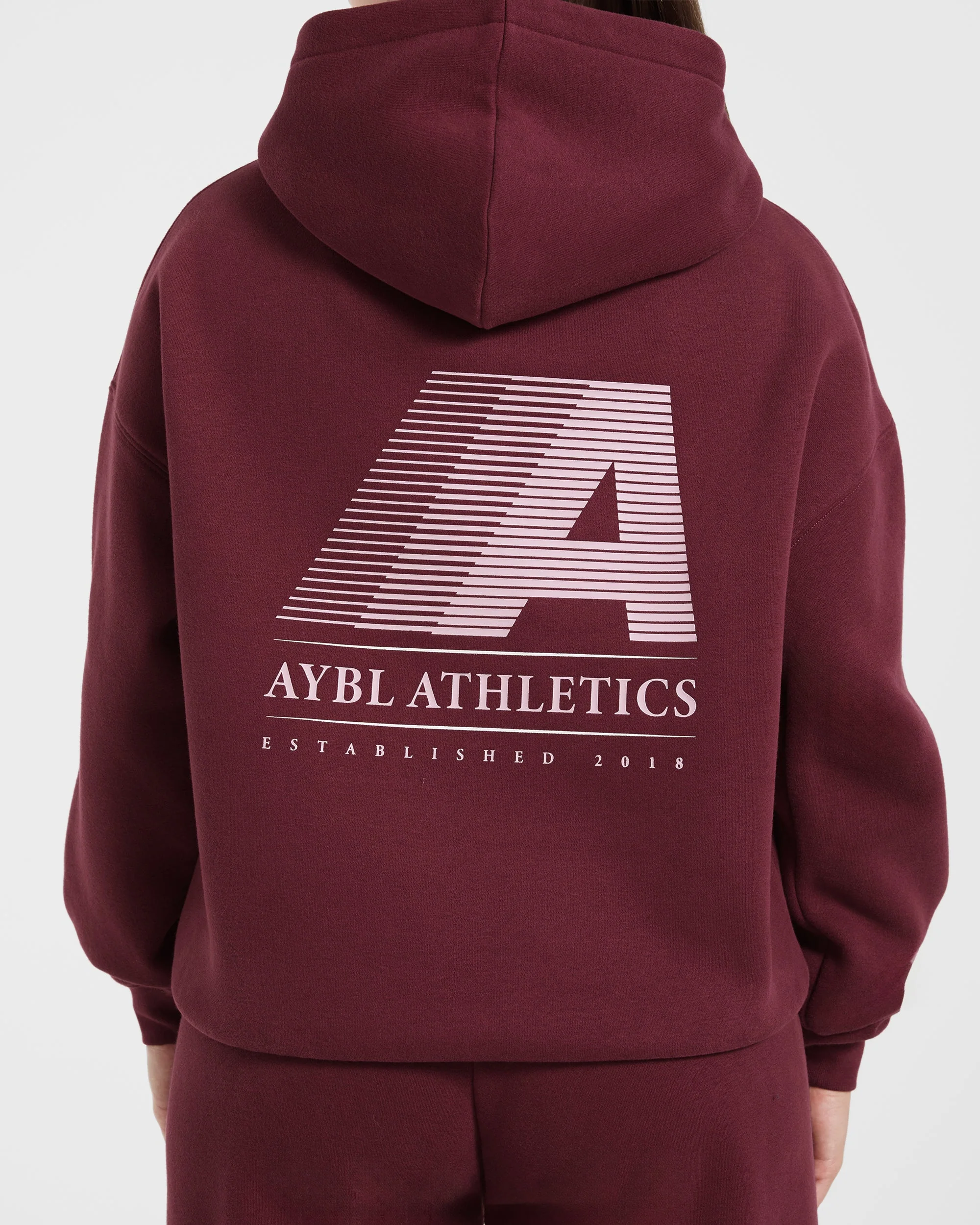 Retro Athletics Oversized Hoodie - Deep Raspberry/Pink - Image 6