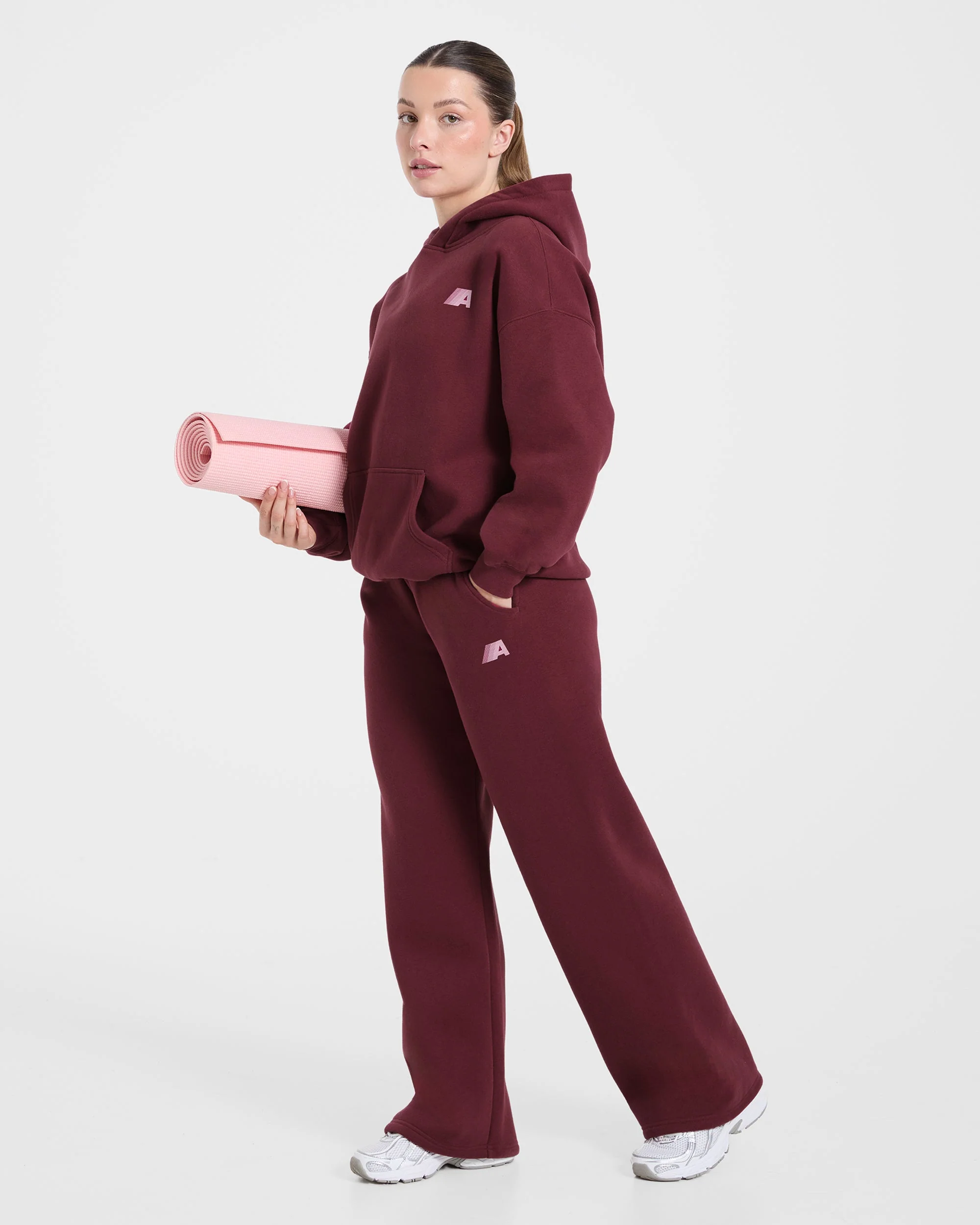 Retro Athletics Oversized Hoodie - Deep Raspberry/Pink - Image 7