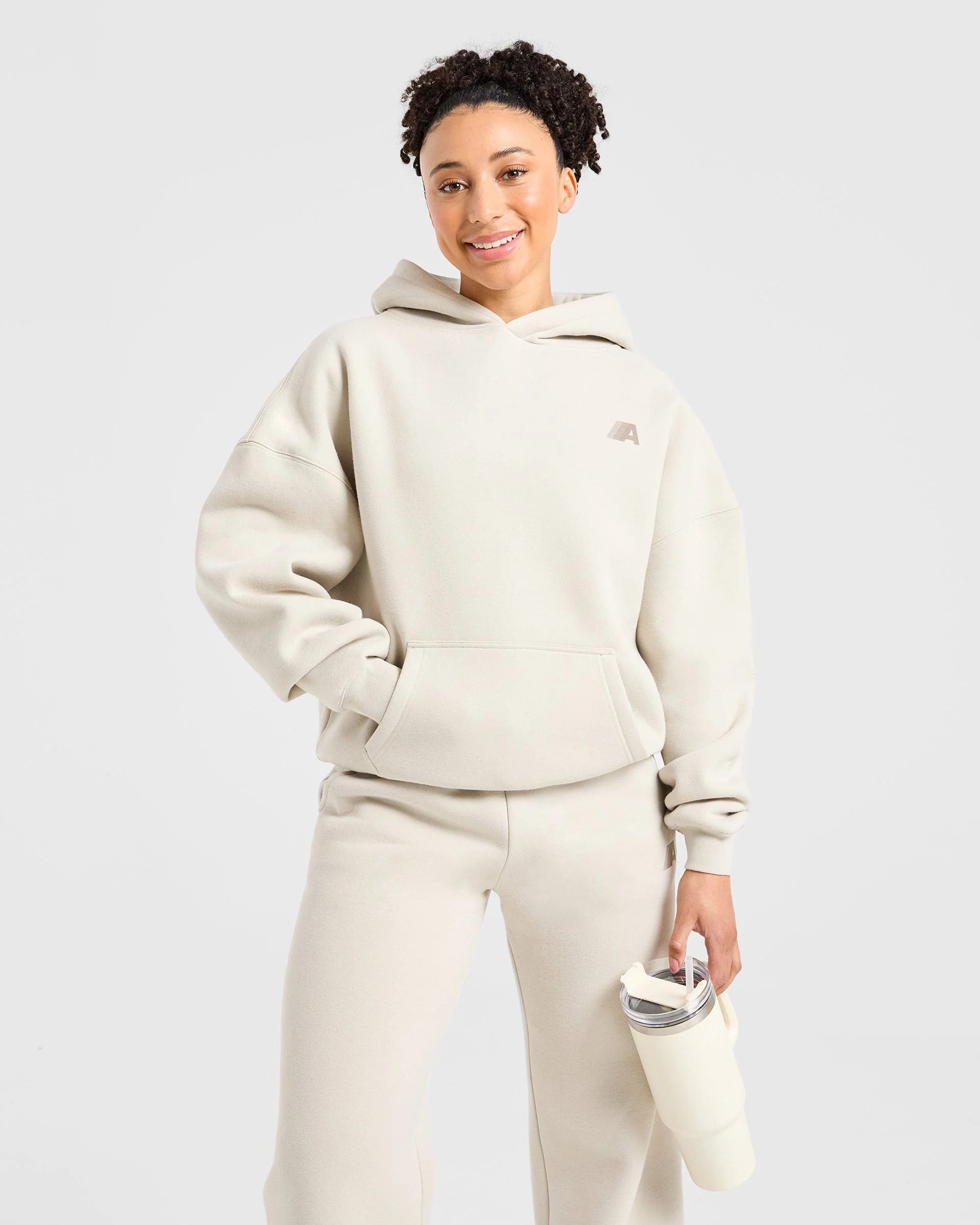 Retro Athletics Oversized Hoodie - Sand - Image 7
