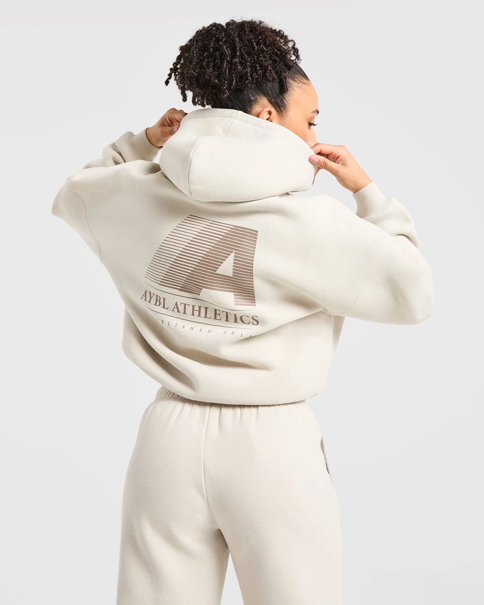 Retro Athletics Oversized Hoodie - Sand - Image 8