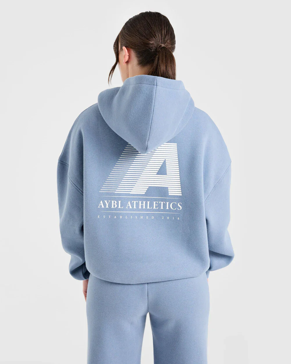 Retro Athletics Oversized Hoodie - Vintage Blue - Image 3