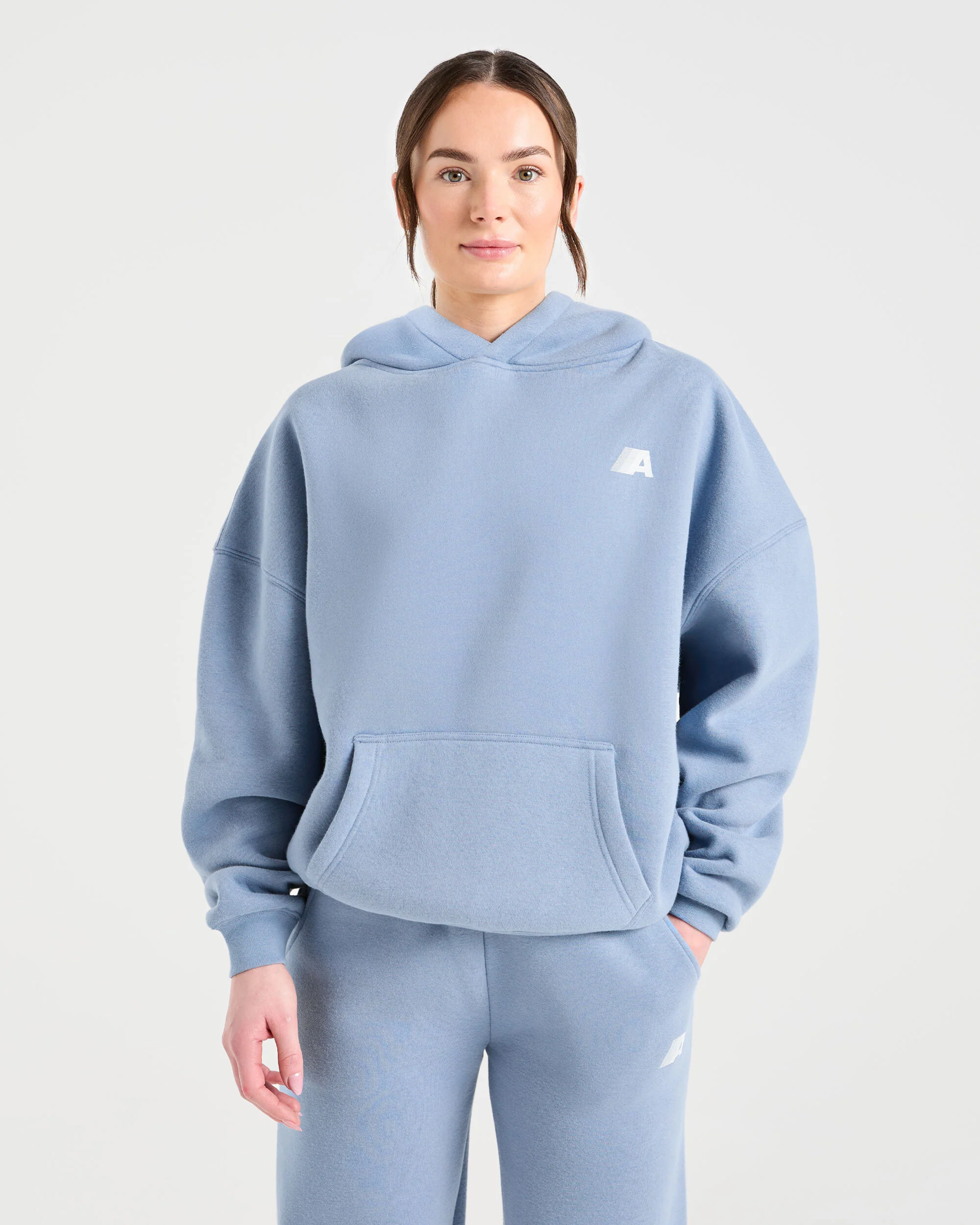 Retro Athletics Oversized Hoodie - Vintage Blue - Image 4