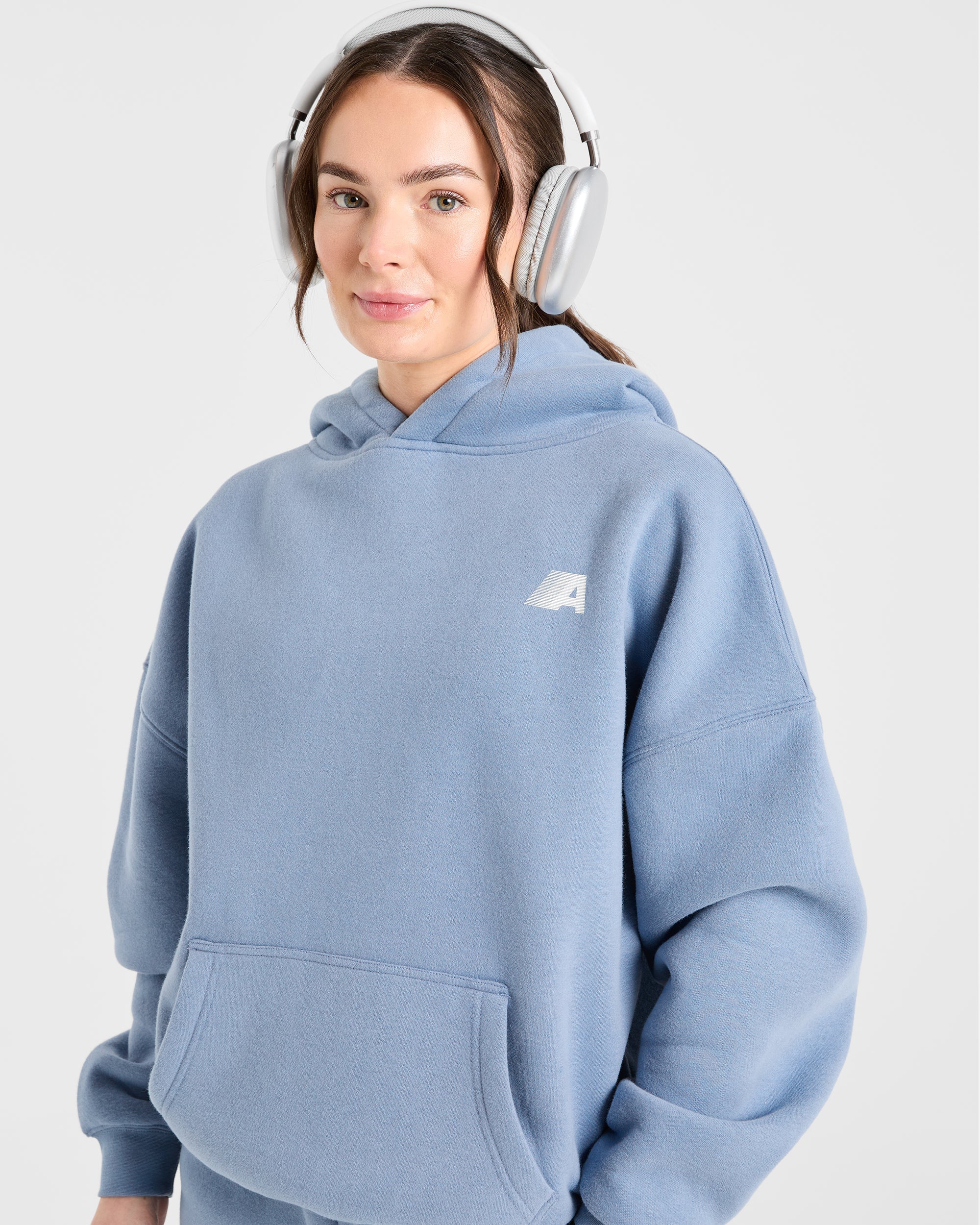 Retro Athletics Oversized Hoodie - Vintage Blue - Image 9