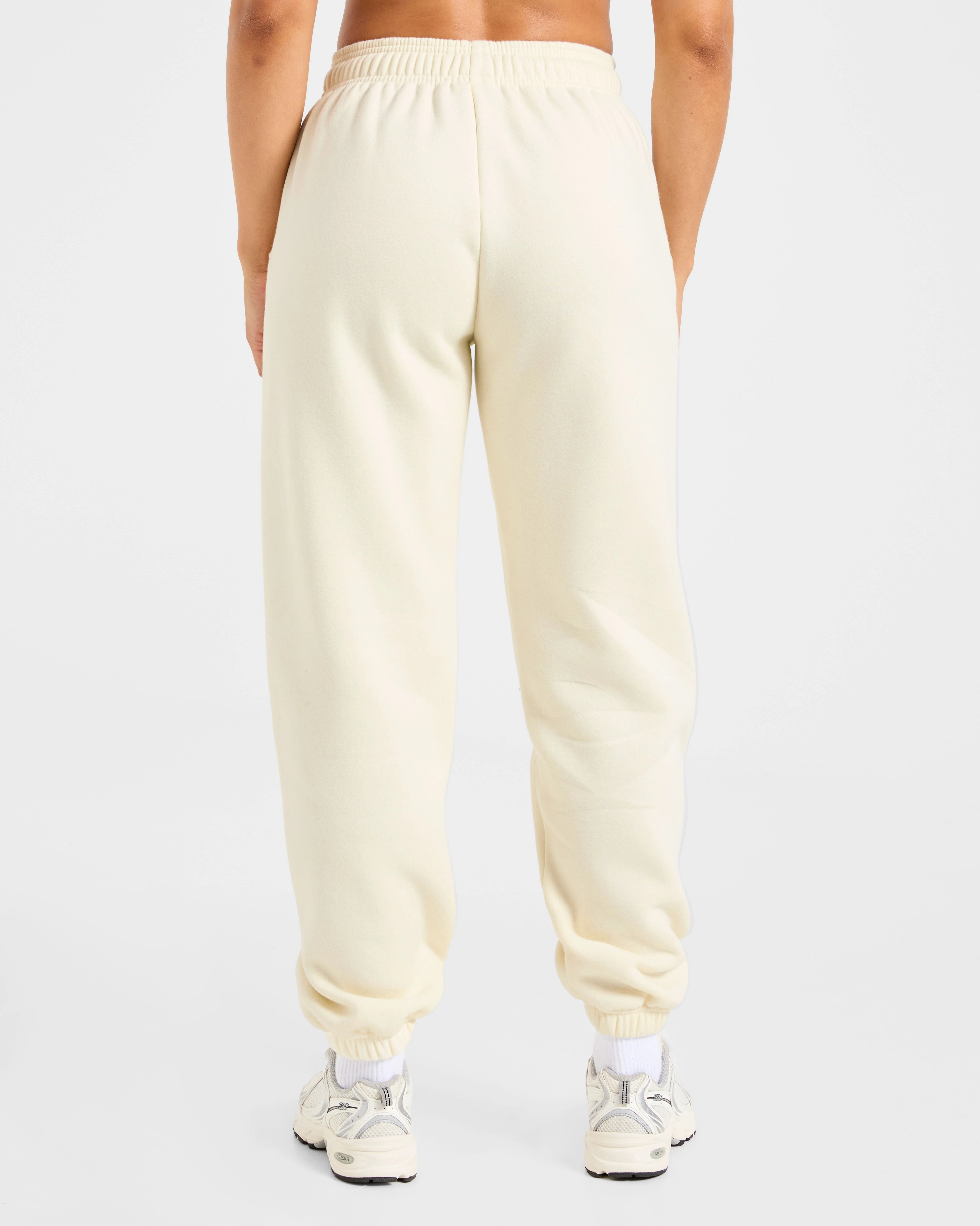Retro Athletics Oversized Joggers - Butter Yellow/Navy - Image 2