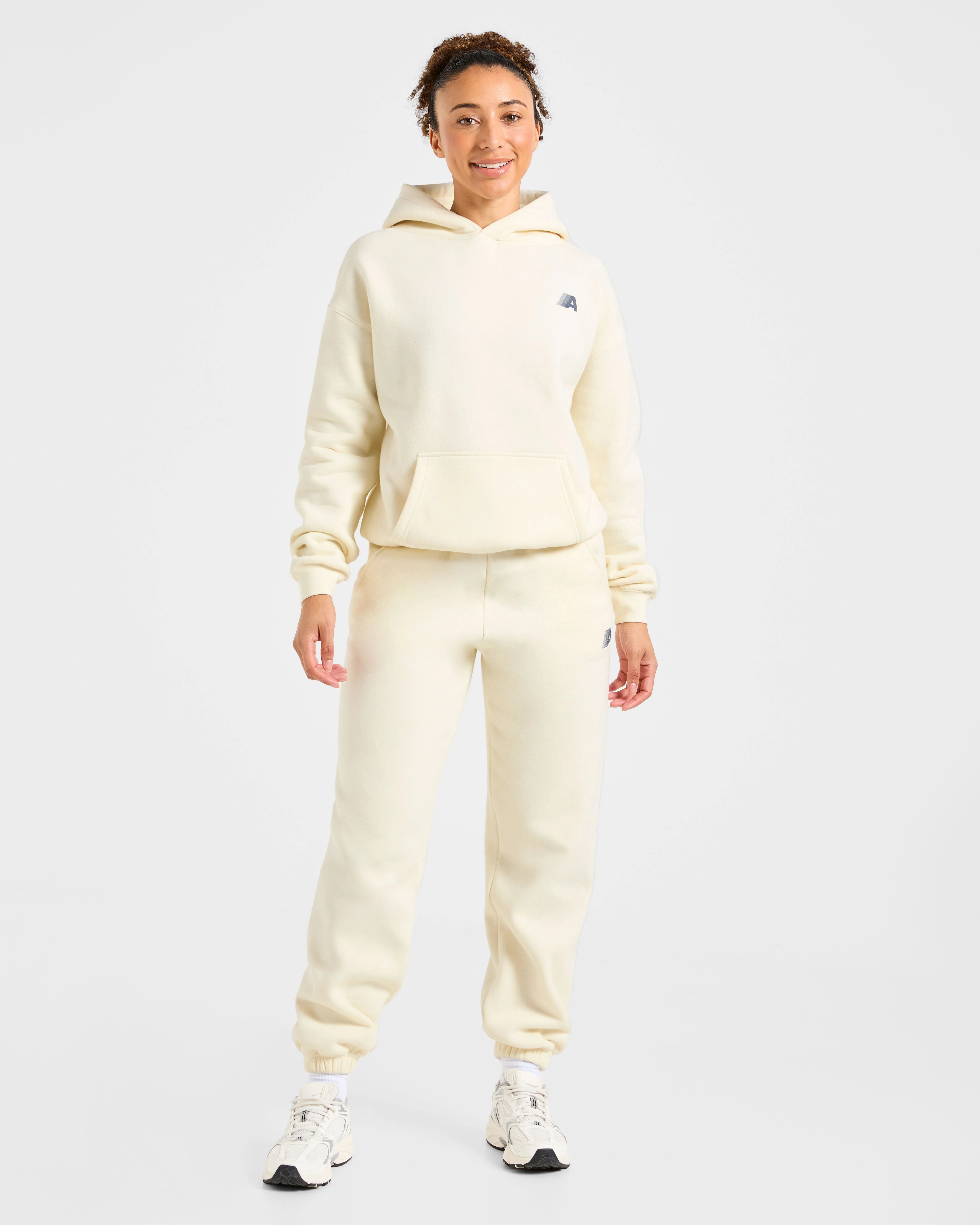 Retro Athletics Oversized Joggers - Butter Yellow/Navy - Image 3