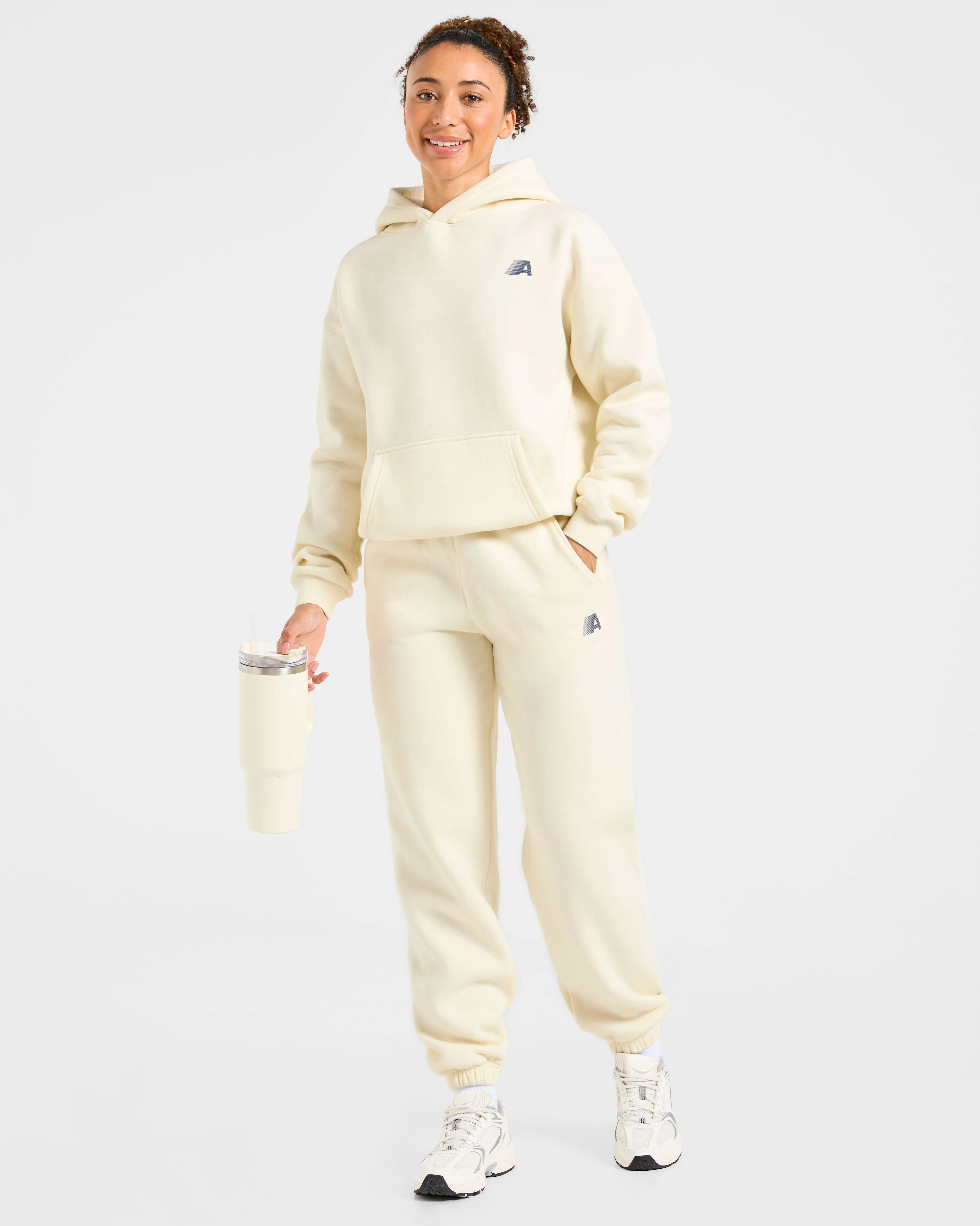 Retro Athletics Oversized Joggers - Butter Yellow/Navy - Image 7
