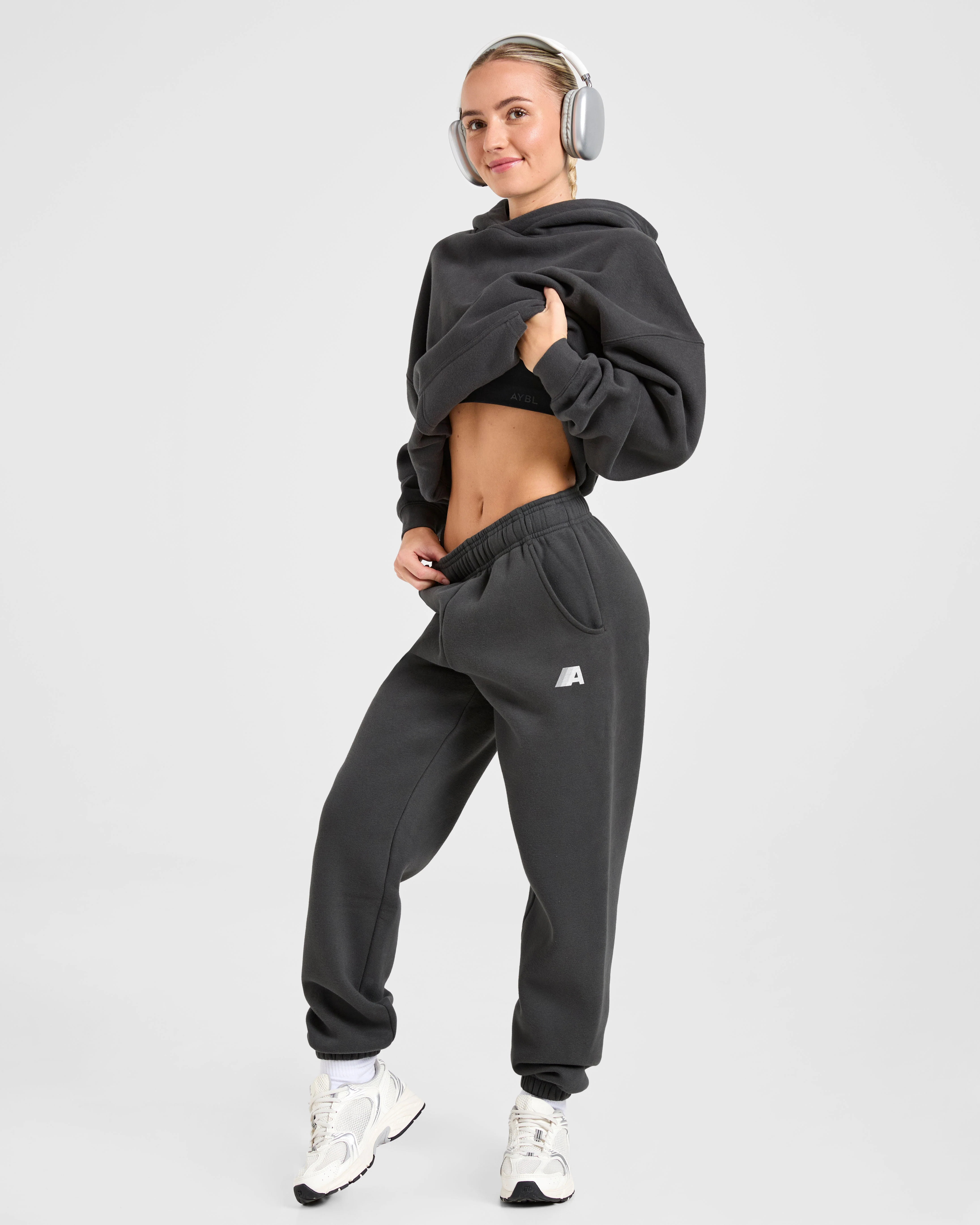 Retro Athletics Oversized Joggers - Charcoal - Image 8