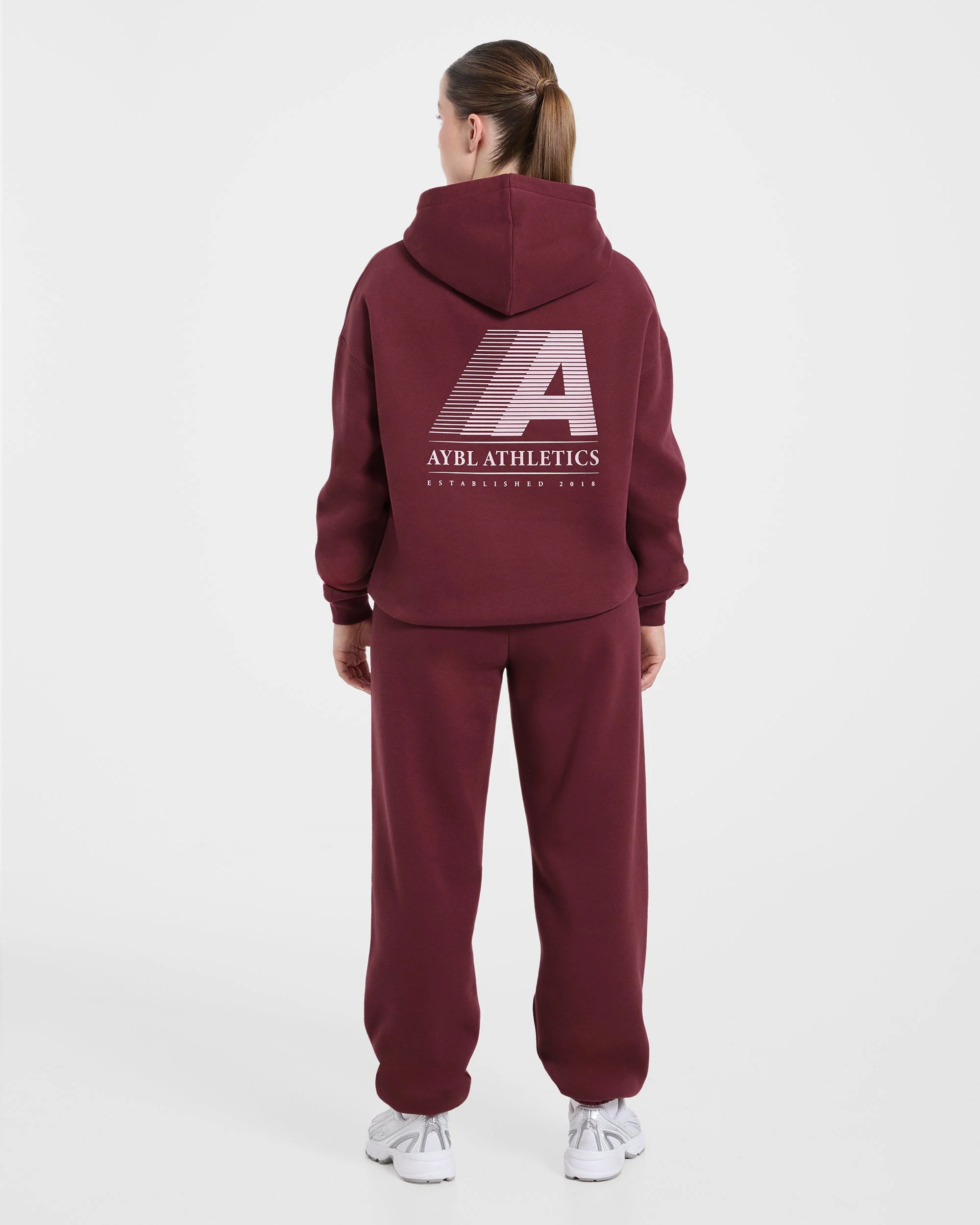 Retro Athletics Oversized Joggers - Deep Raspberry/Pink - Image 4