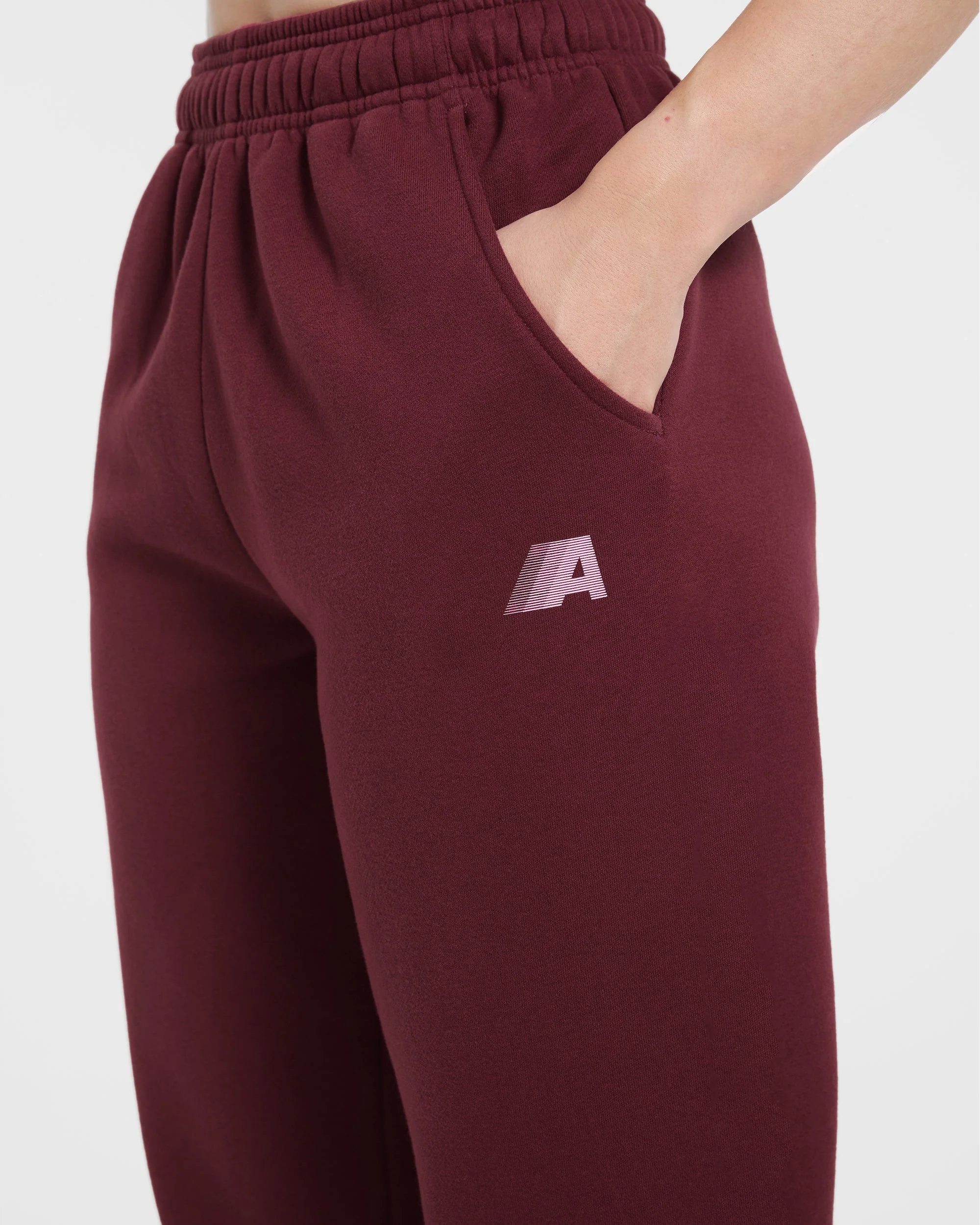 Retro Athletics Oversized Joggers - Deep Raspberry/Pink - Image 5