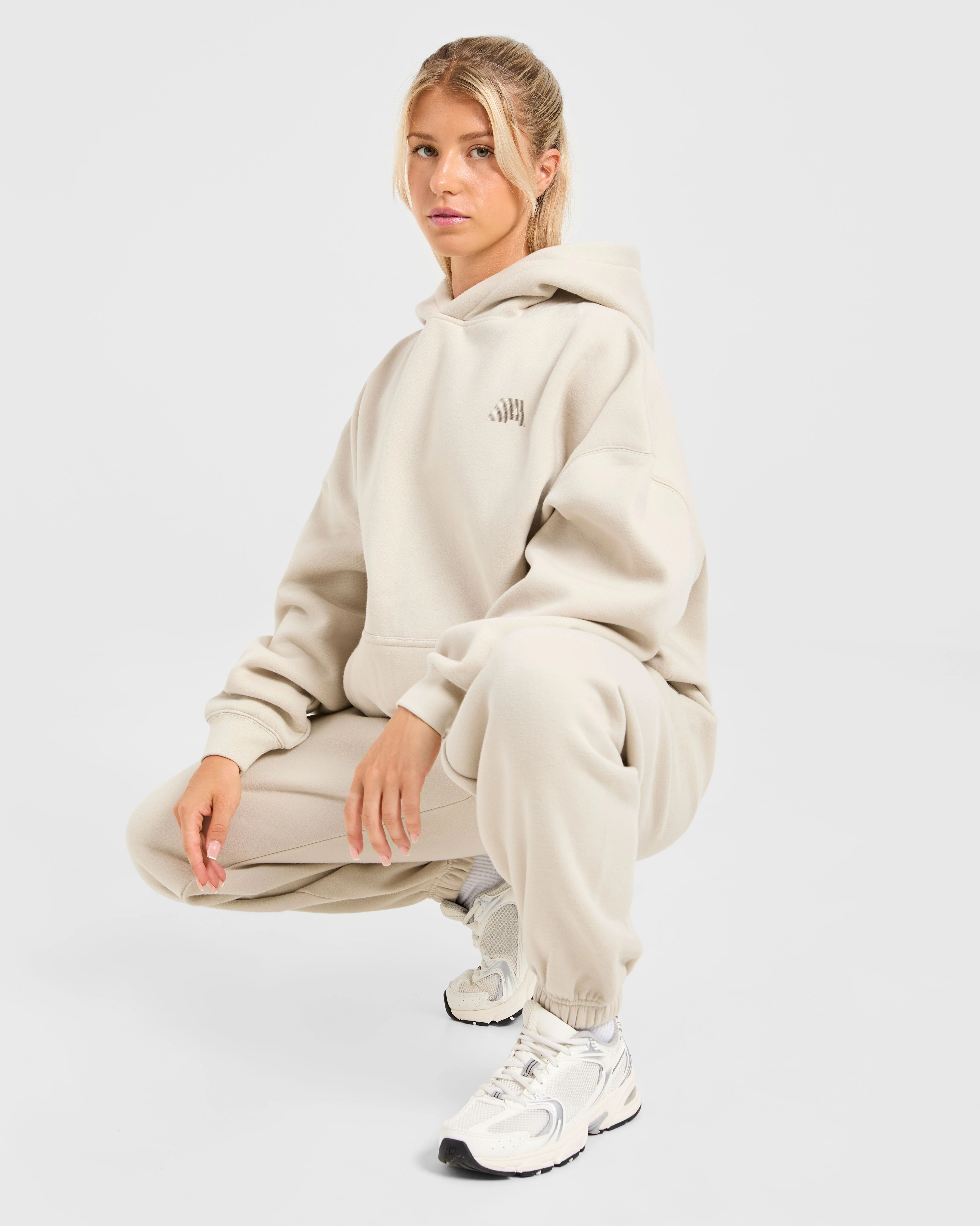 Retro Athletics Oversized Joggers - Sand - Image 8